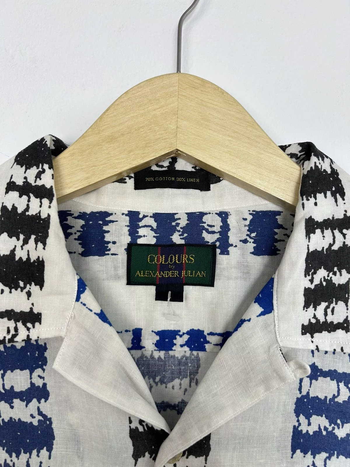 Alexander Julian Shirts Button Ups Alexander Julian × Colours Colours by Alexander Julian Graphic Print Open Collar Shirt White