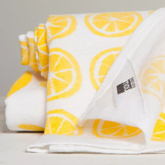 Lemon Print Yellow Floursack 2 set