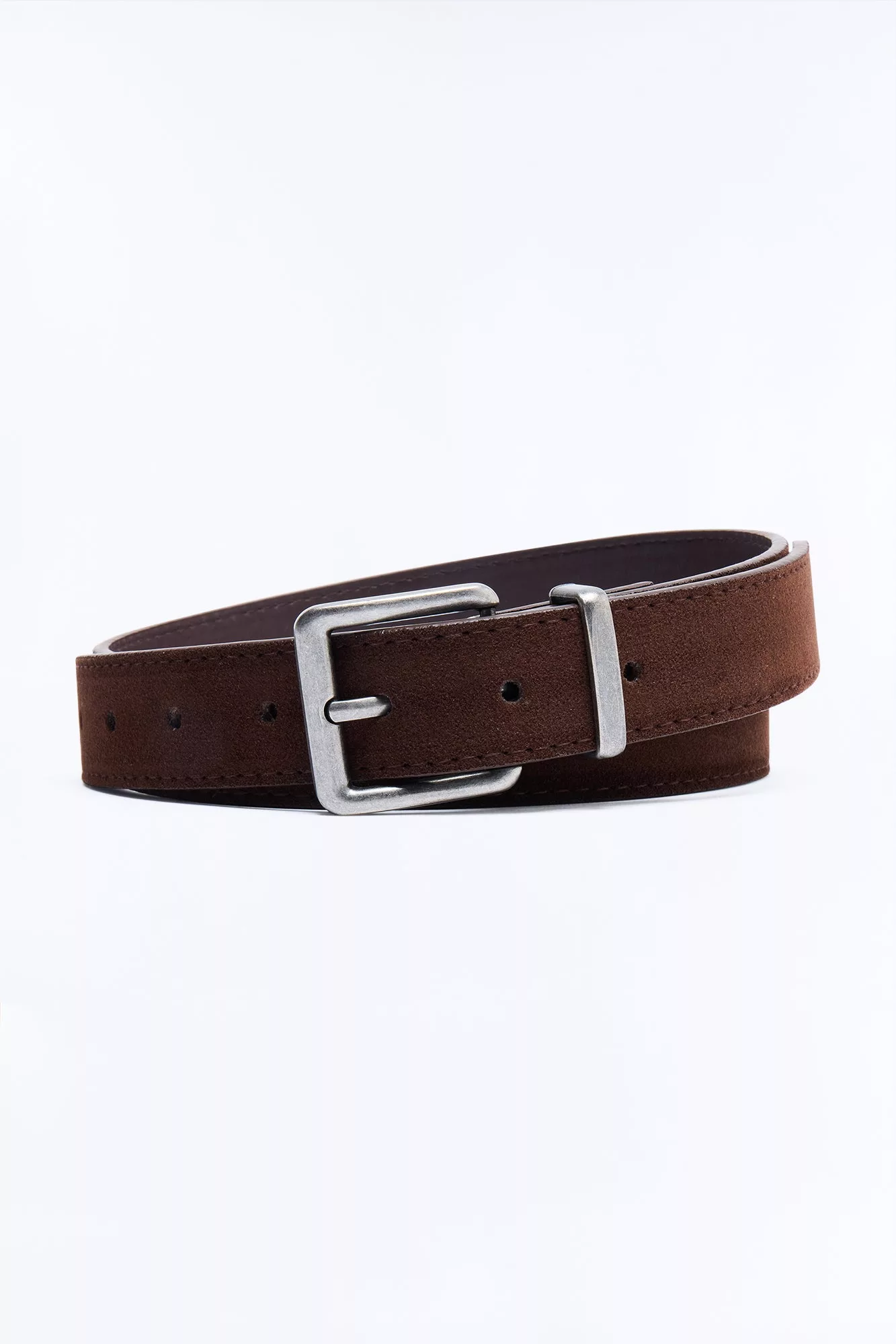 Classic Suede Belt - Dark Brown