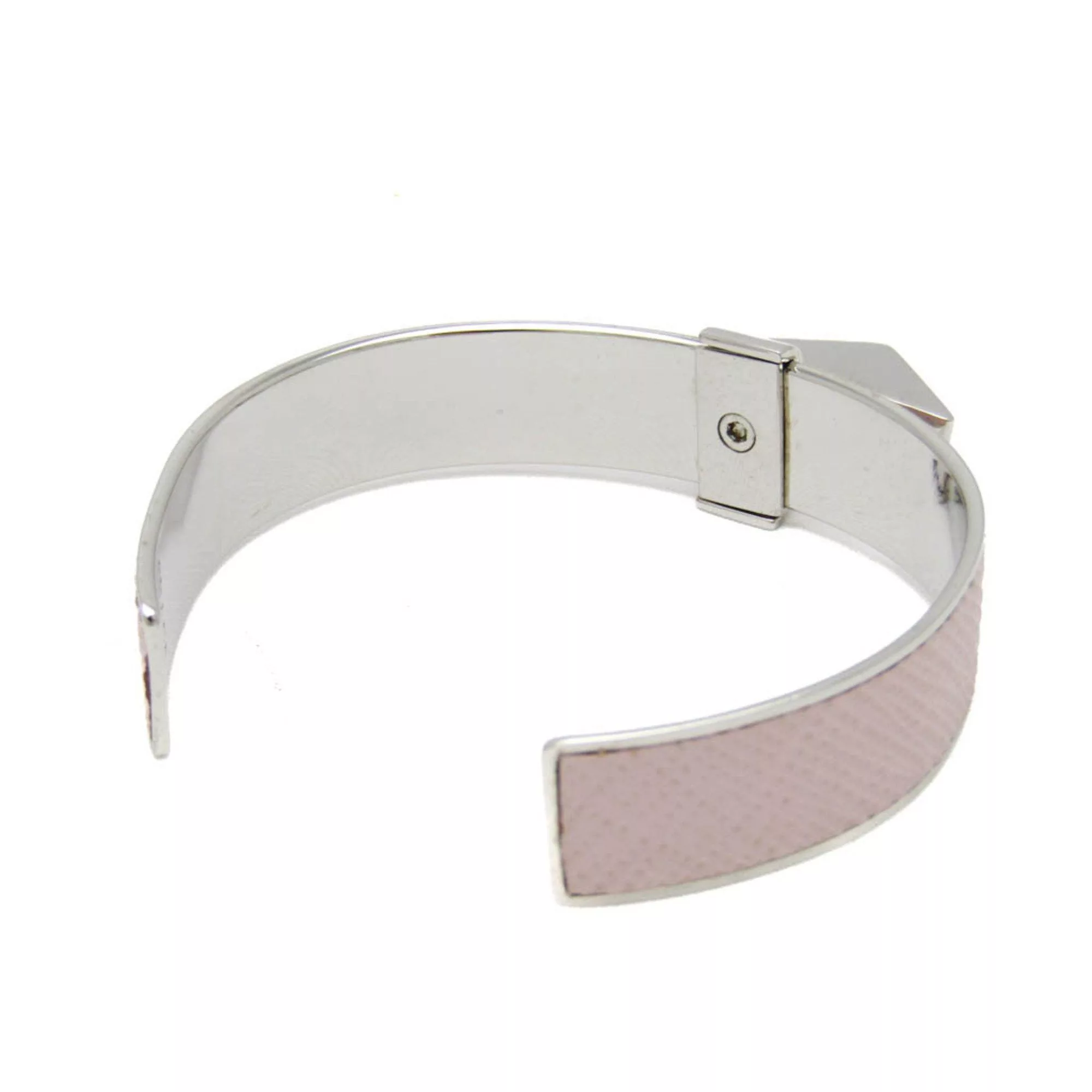 Prada Bracelets Prada 1IB375 Leather,Metal No Stone Bangle Light Pink,Silver