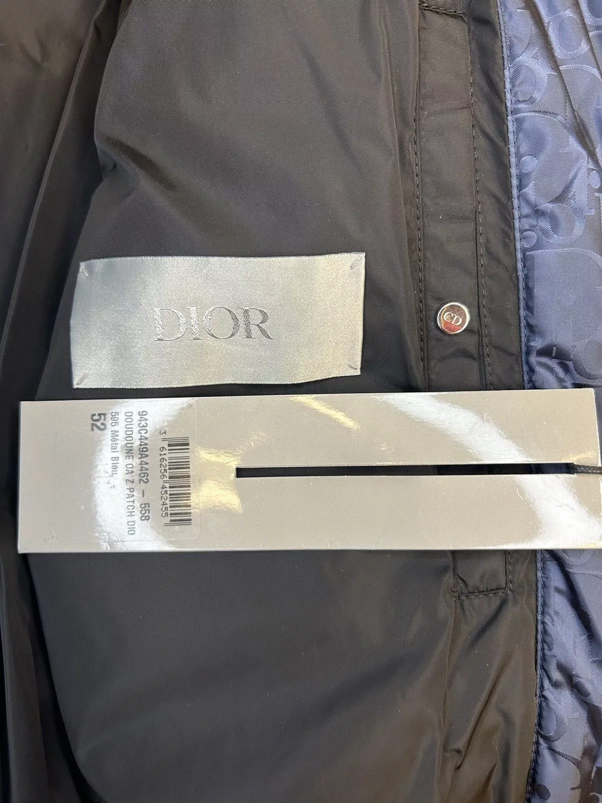 Dior Heavy Coats DIOR OBLIQUE DOWN JACKET - NAVY BLUE