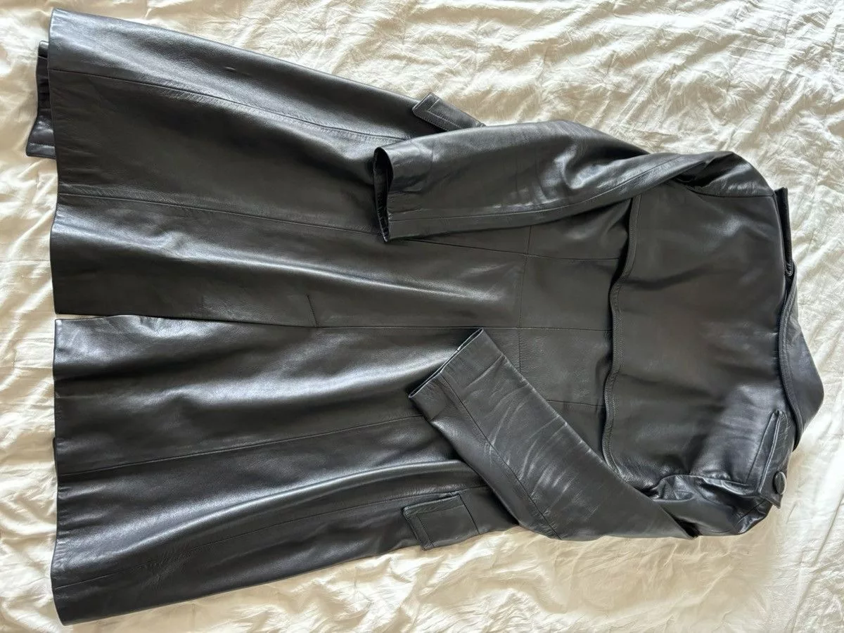 Versace Leather Jackets Versace Leather Coat in IT44 Black