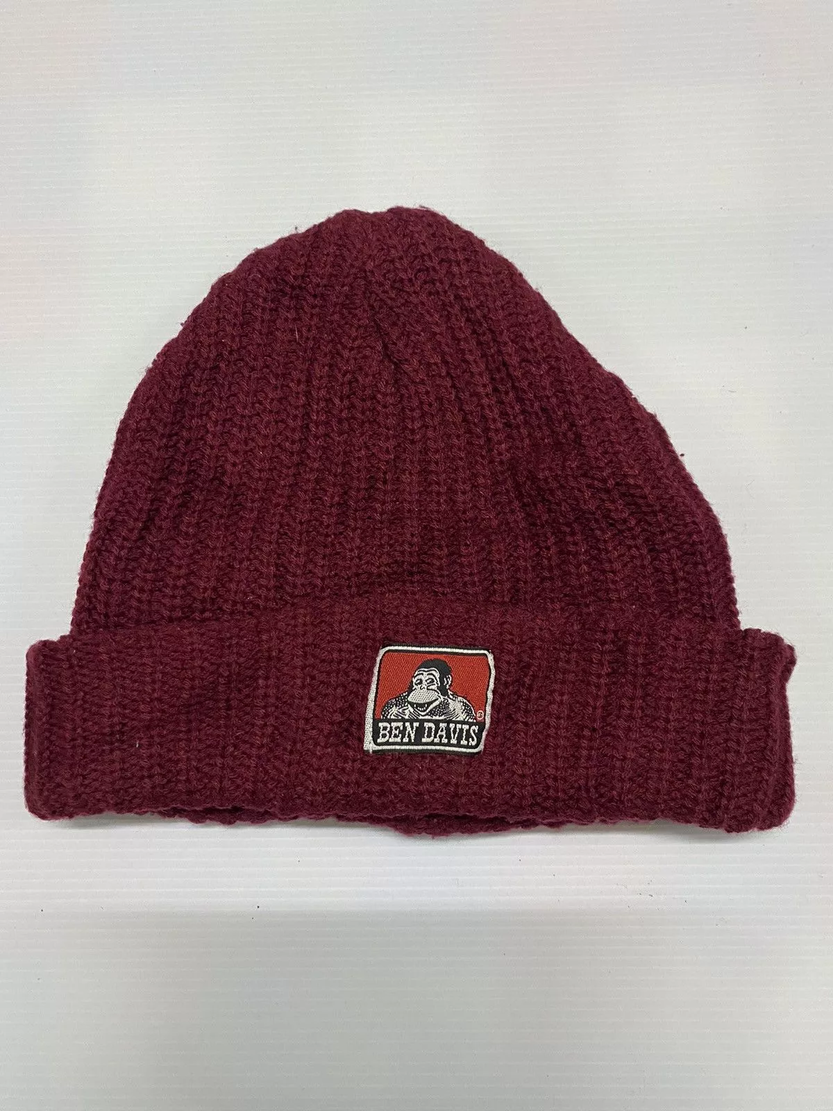 Ben Davis Hats Ben Davis Small Patches Knitted Beanie Hat Red Streetwear