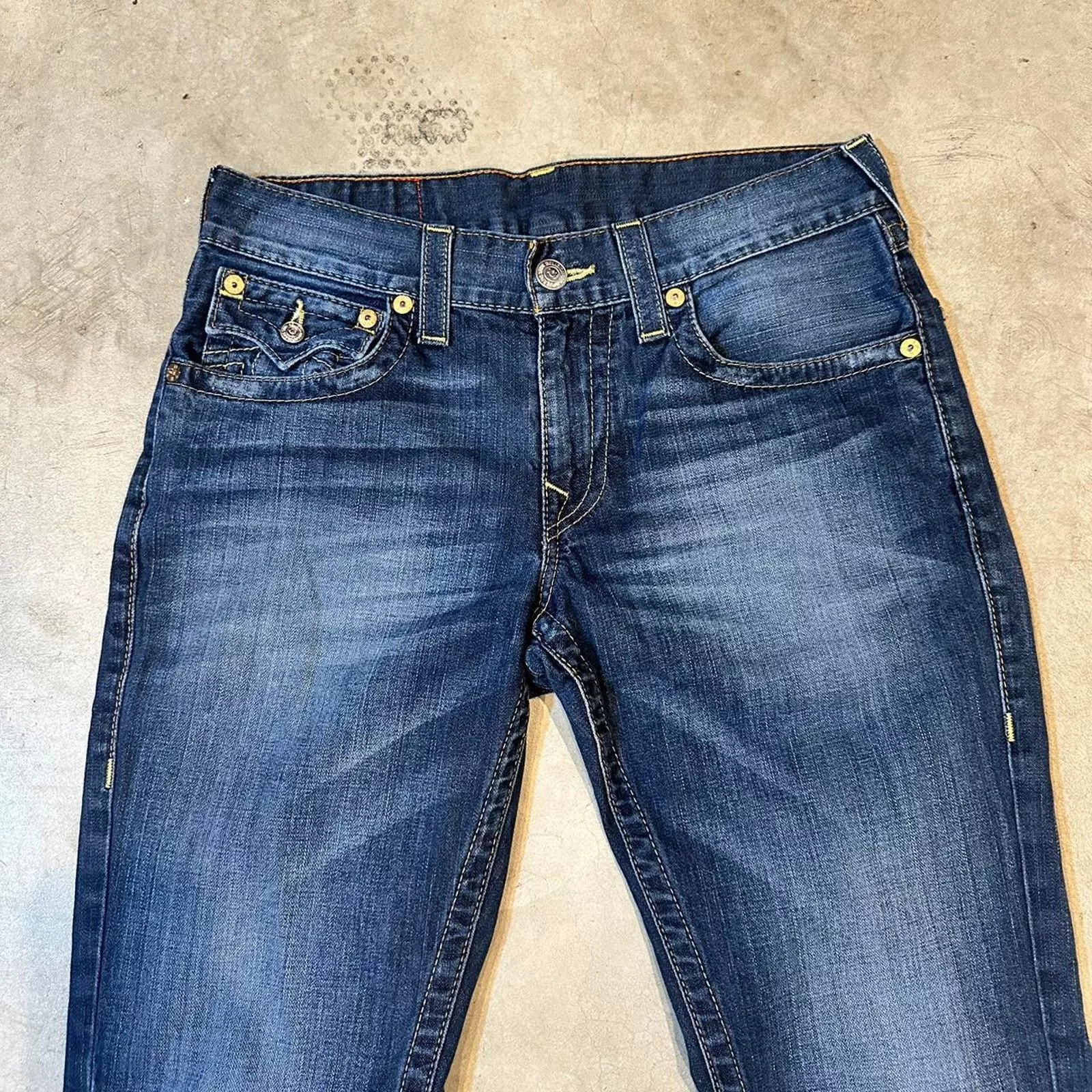 Y2K True Religion Denim Blue Slim Jeans Size 31x32