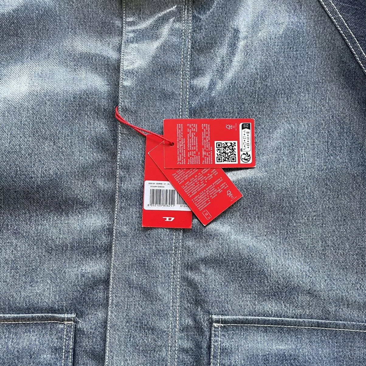 Diesel Raincoats Diesel D-Sury Giacca Raincoat Denim Jacket Blue