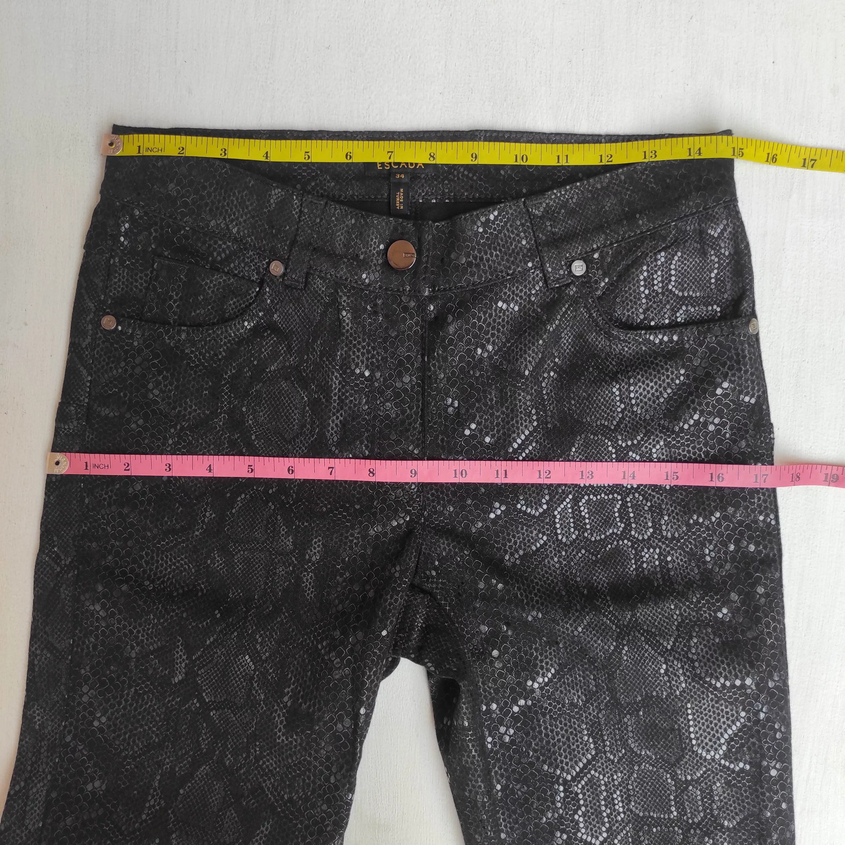 Designer Pants Designer × Escada Escada Python Pants Black Snake Print Sexy Designer