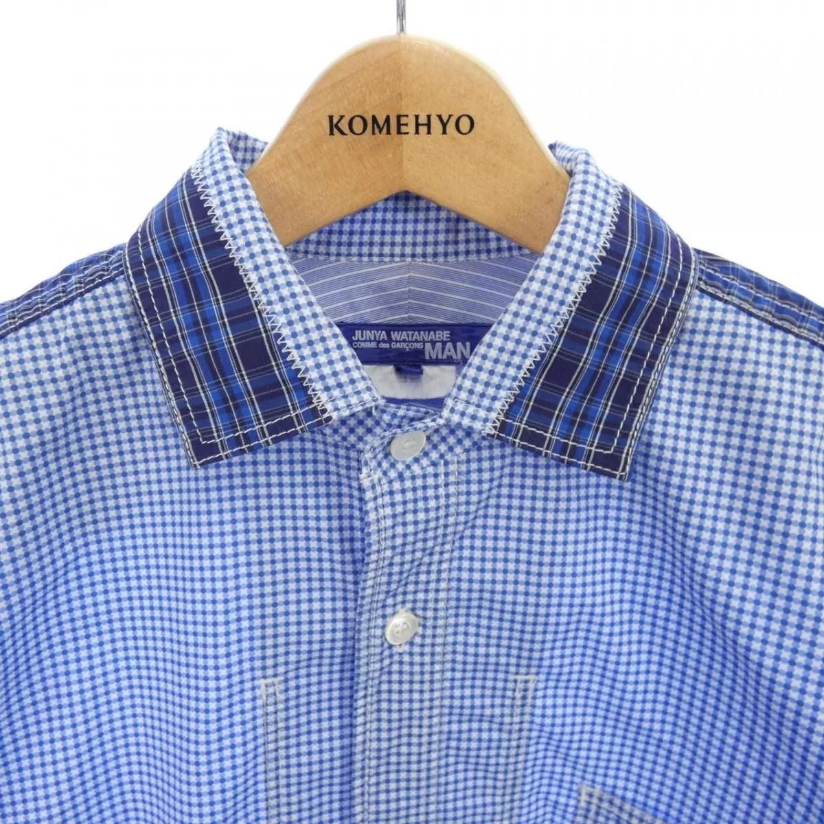 Junya Watanabe Shirts Button Ups Junya Watanabe Shirt Check Switching Long Sleeve Blue
