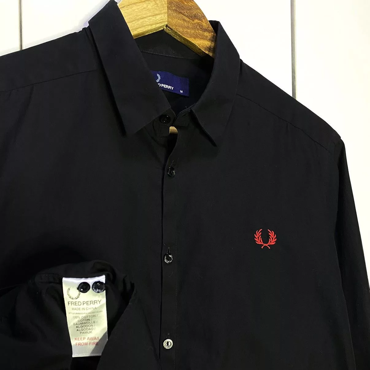Fred Perry Shirts Button Ups Fred Perry Classic Button Down Long Sleeve | Black Medium Luxury