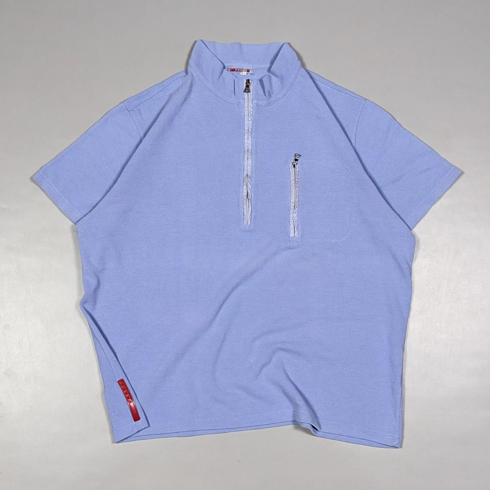 Prada Short Sleeve T Shirts vintage prada half zip shirt Blue