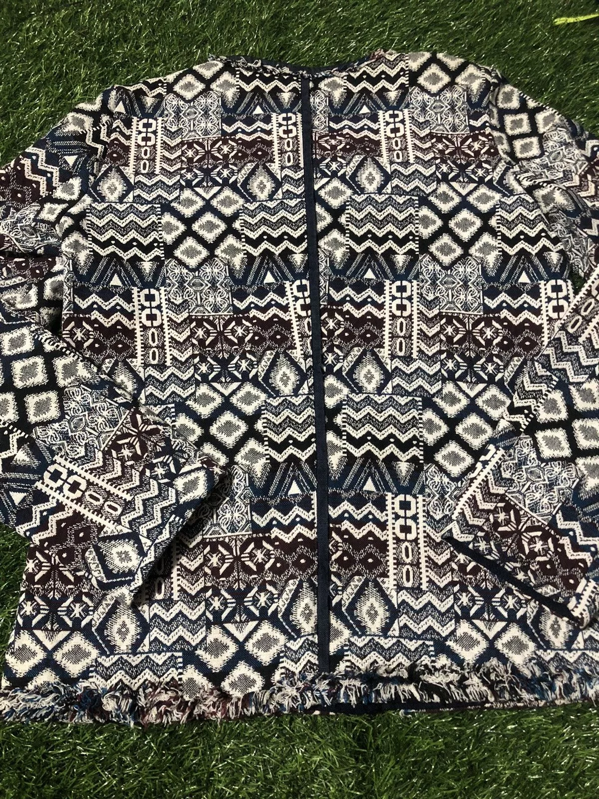 Vintage Blazers Vintage OUTER x CLOVIS PATTERN BLACK WHITE