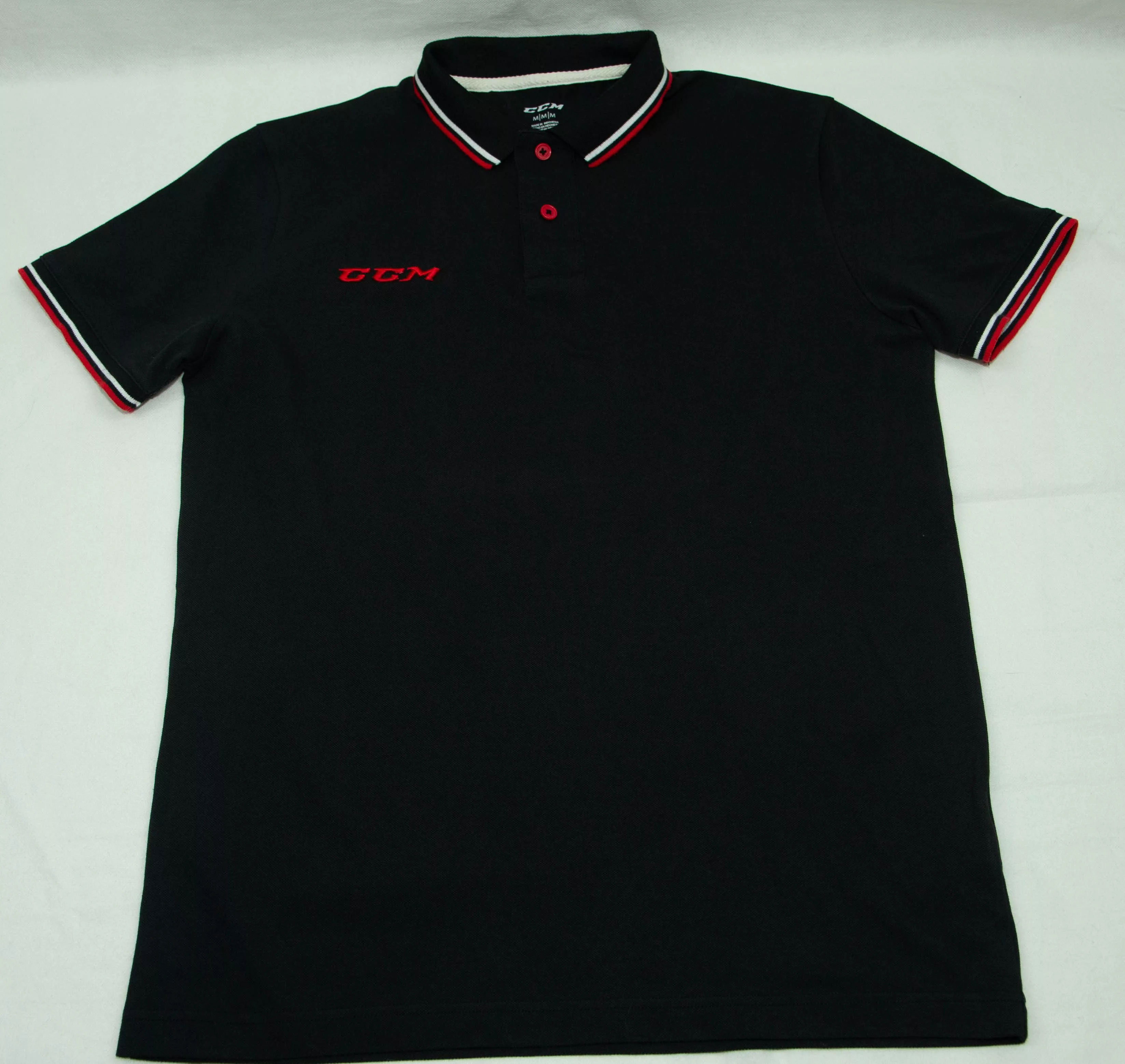 Ccm Polos MENS CCM POLO TOP COTTON POLYESTER SIZE M VGC Black