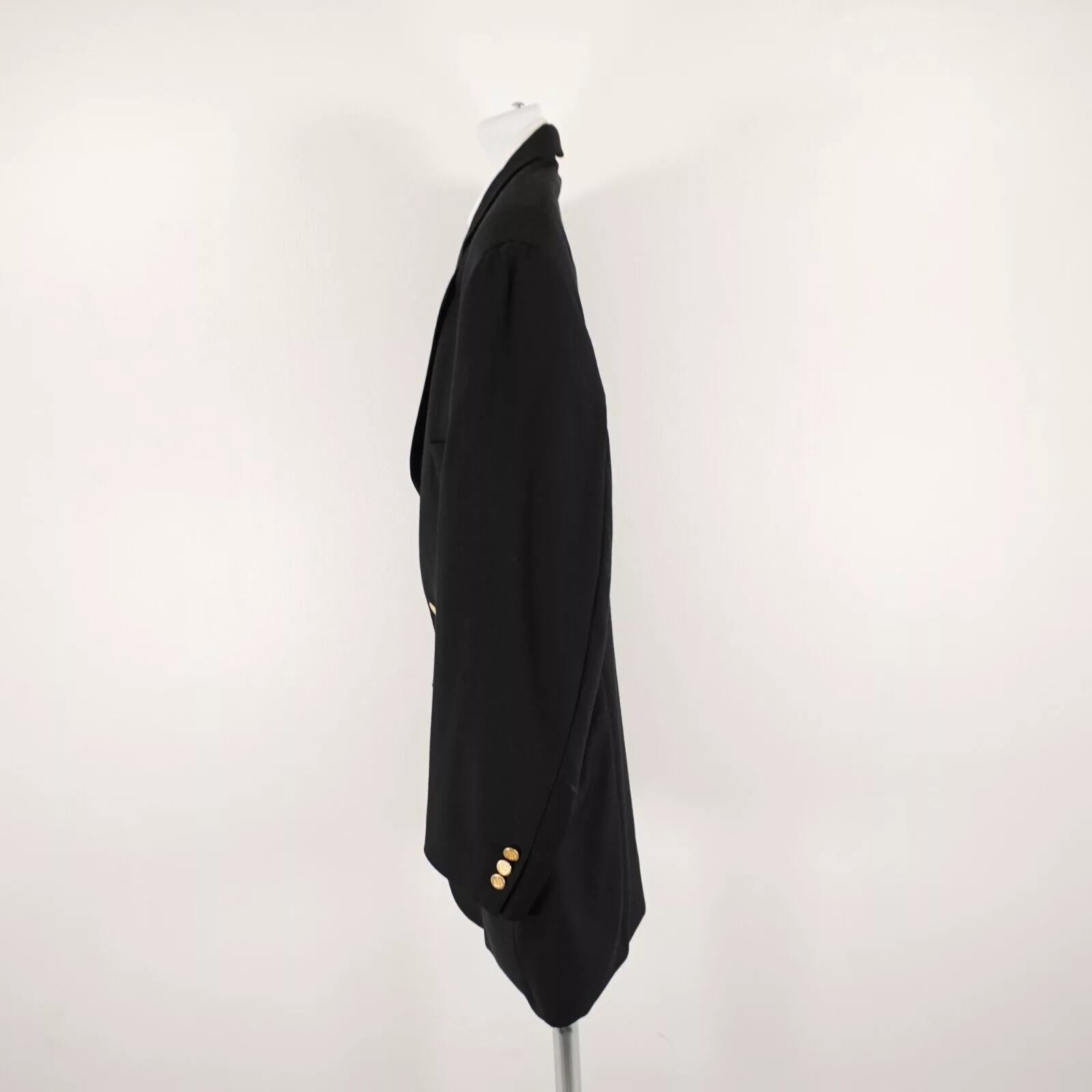 Pronto Uomo Blazers Pronto Uomo Thick Textured Worsted Wool Black 3 Gold Button