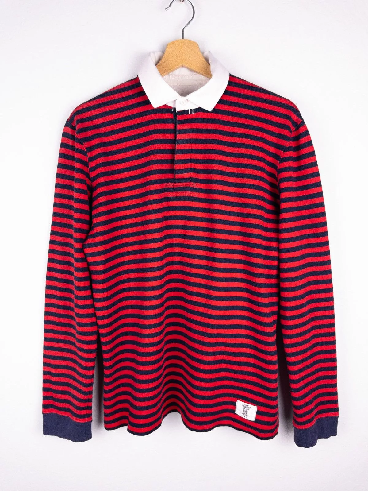 Bedwin & The Heartbreakers Long Sleeve T Shirts bedwin & the heartbreakers striped longsleeve t-shirt size L Red