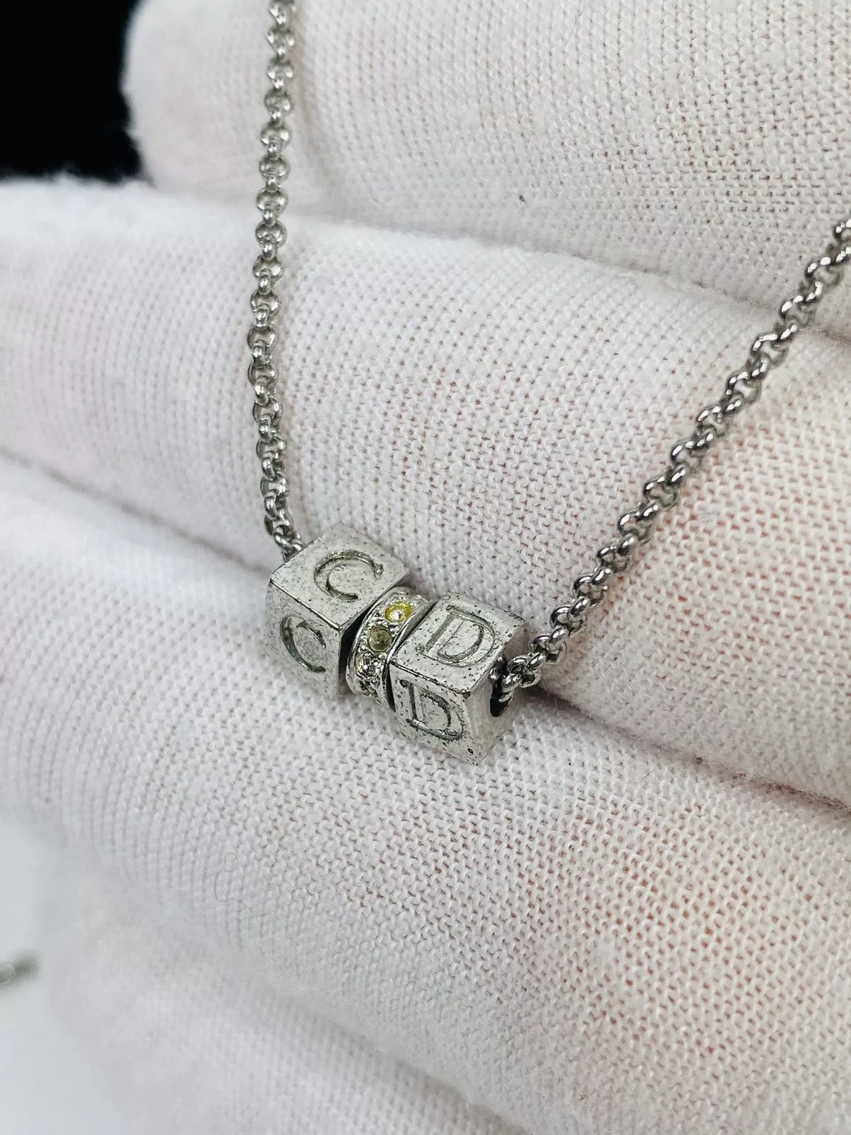Dior Necklaces Dior CD Dice Necklace Silver
