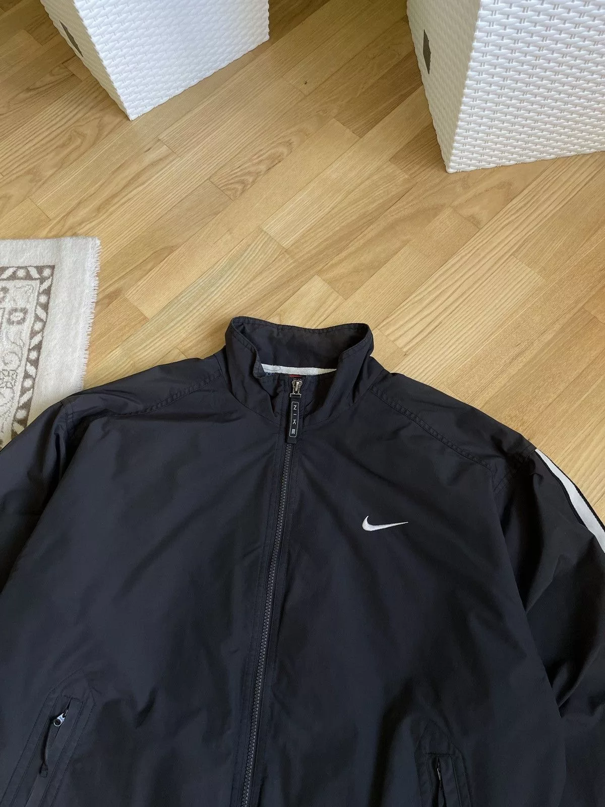 Nike Bombers Nike × Vintage Vintage 90s Nike Drill Light Jacket Black Streetwear