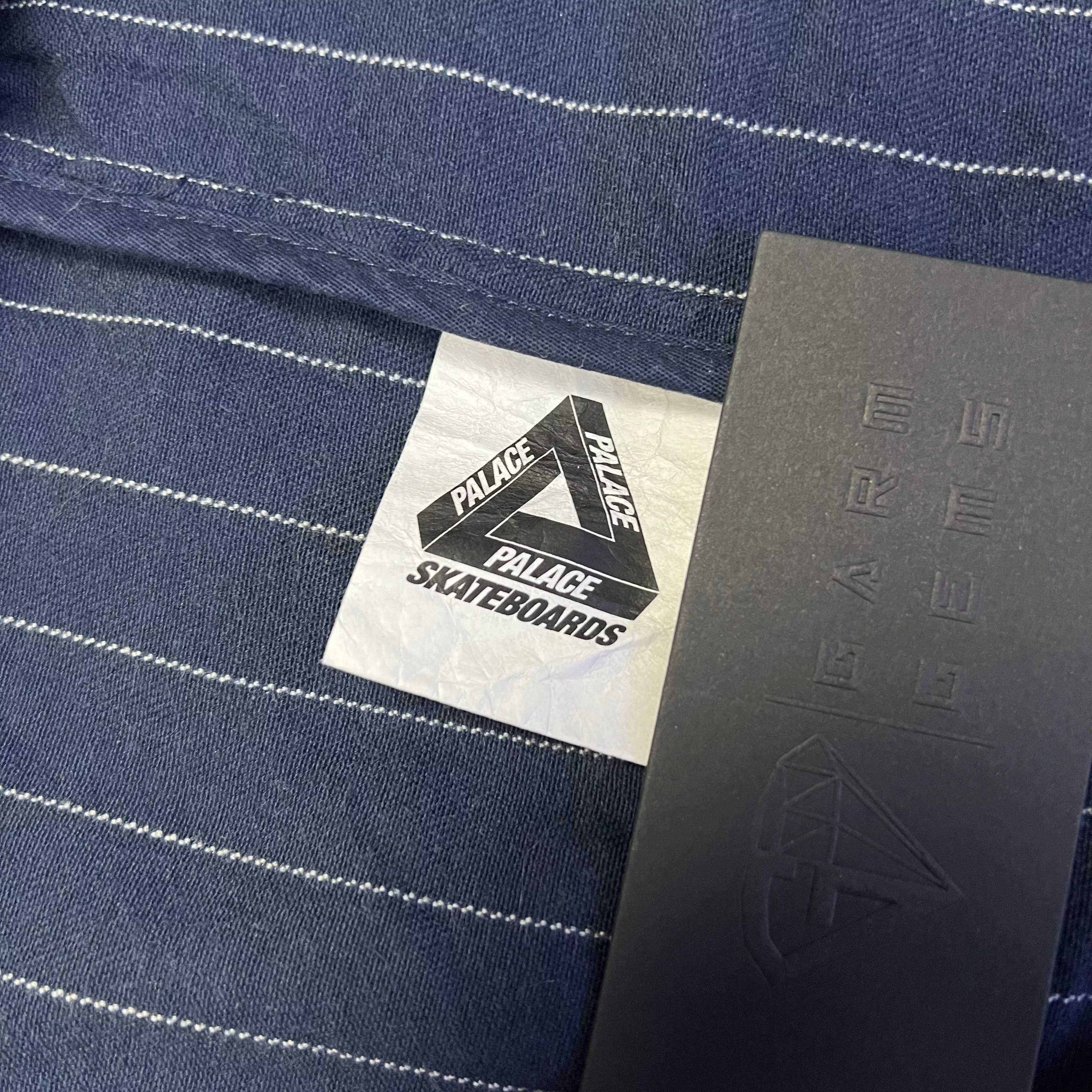 Palace Light Jackets Palace Pinstripe Zip Shirt Blue