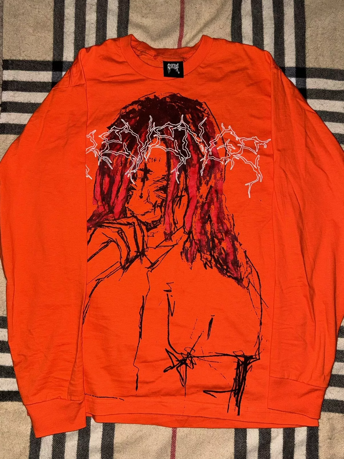 Revenge Long Sleeve T Shirts Revenge trippie redd sweatshirt Orange
