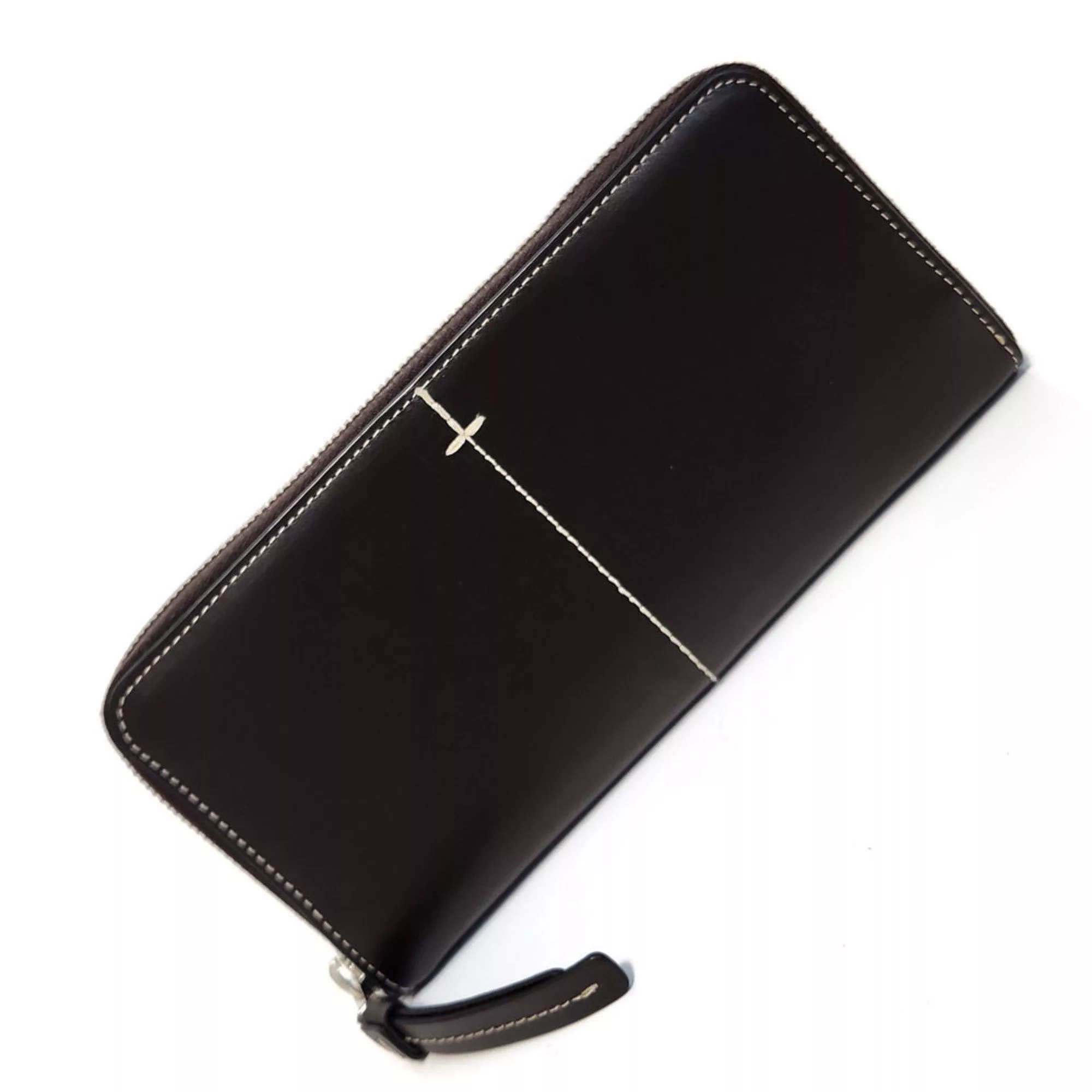 Tod's Wallets TOD'S Round Long Wallet Dark Brown Leather Men Women