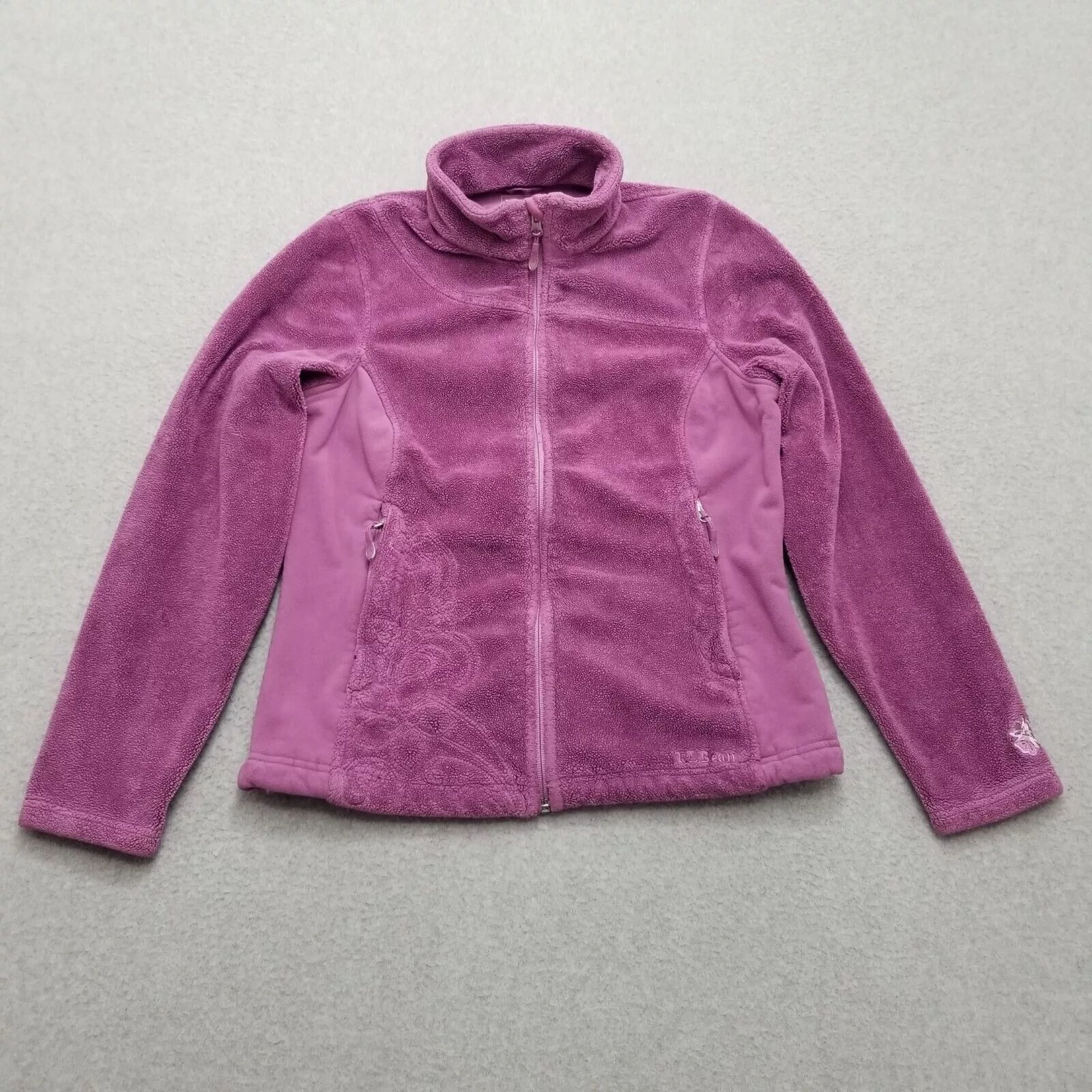 L.L. Bean Jackets L.L. Bean LL Bean Sherpa Jacket Womens S Pockets Zip Casual Mock Neck Pink