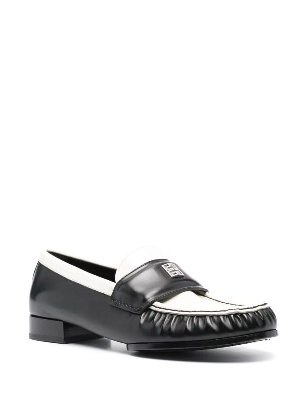 Givenchy Flats Givenchy 4G-motif Leather Loafers in black/white