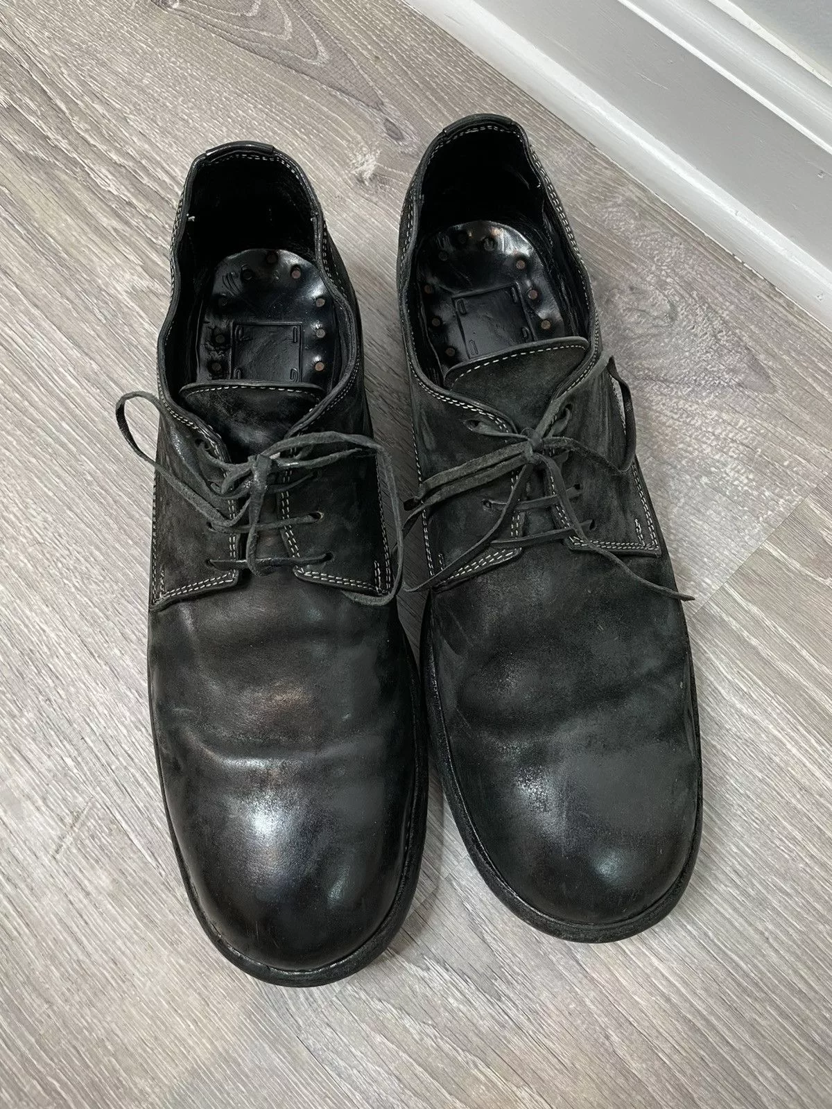 Guidi Formal Shoes Guidi 992 Derby Reverse Cordovan Leather Black