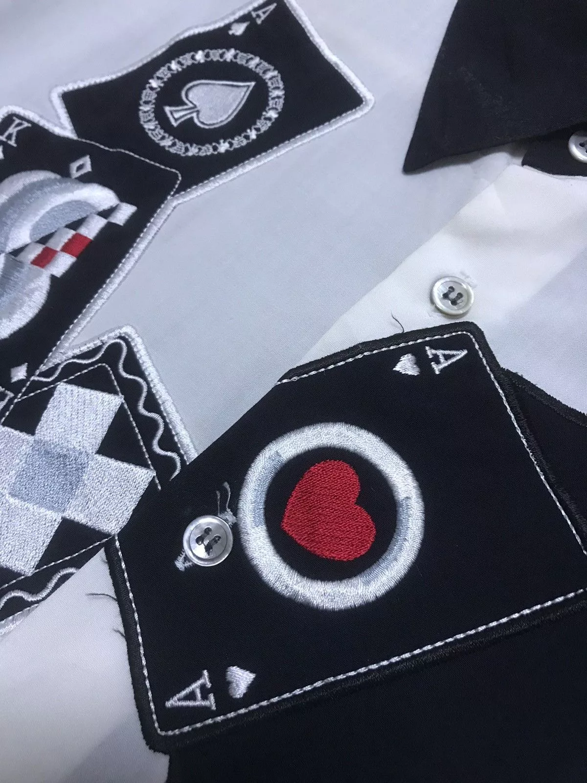Vintage Shirts Button Ups Vintage Rockabilly Bowling Shirt Playing card Black