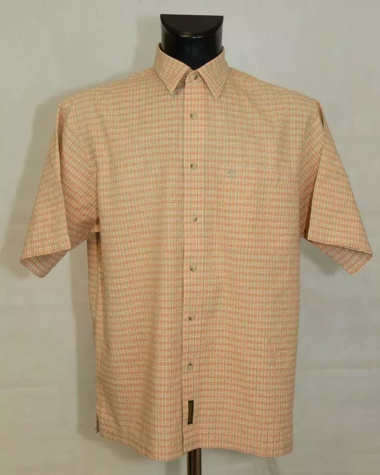 Timberland Shirts Button Ups TIMBERLAND SHIRT SHORT SLEEVE COTTON SIZE L (LABEL M) Beige