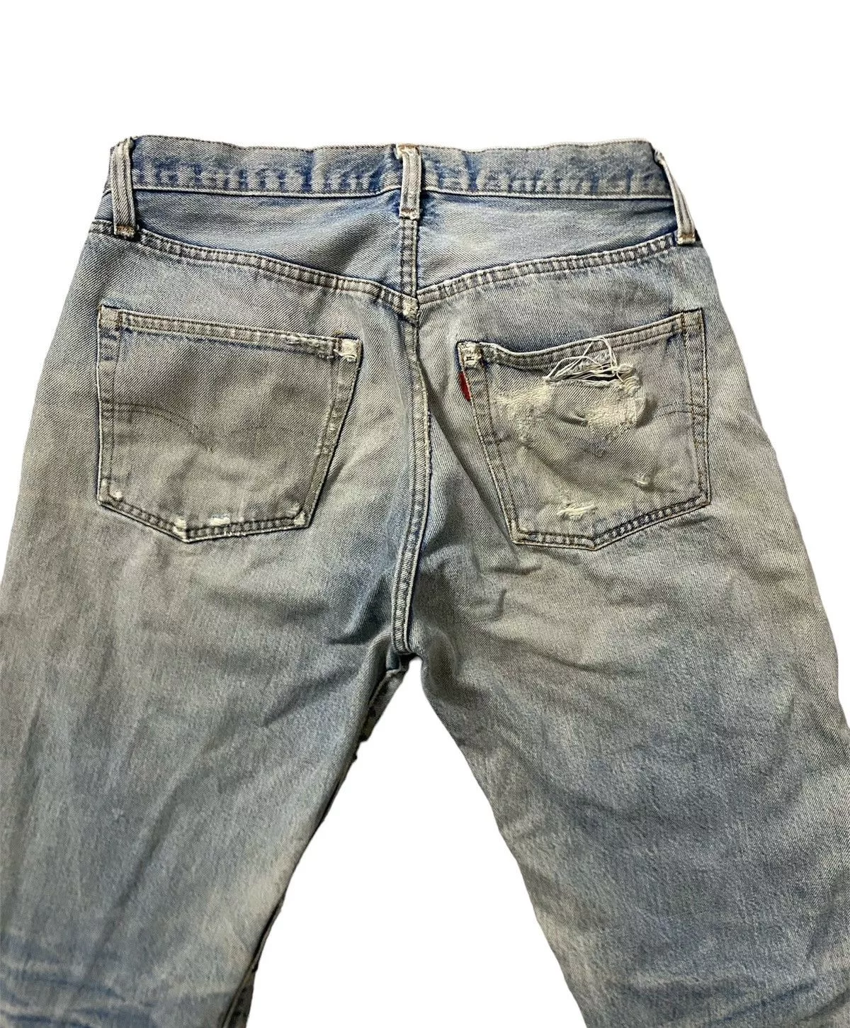 Levi's Denim Levi's × Vintage Vintage Thrashed Distressed Custom Levis Selvedge Button 6 Blue