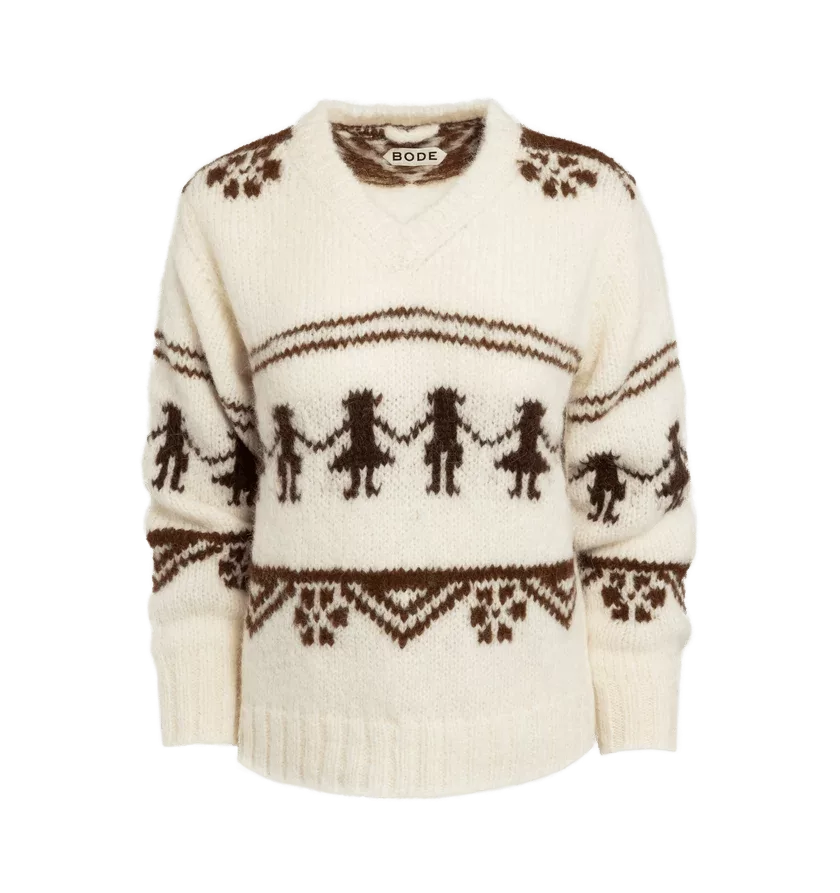 Bode Sweaters Bode o1h1sh10624 Sweater in Cream White