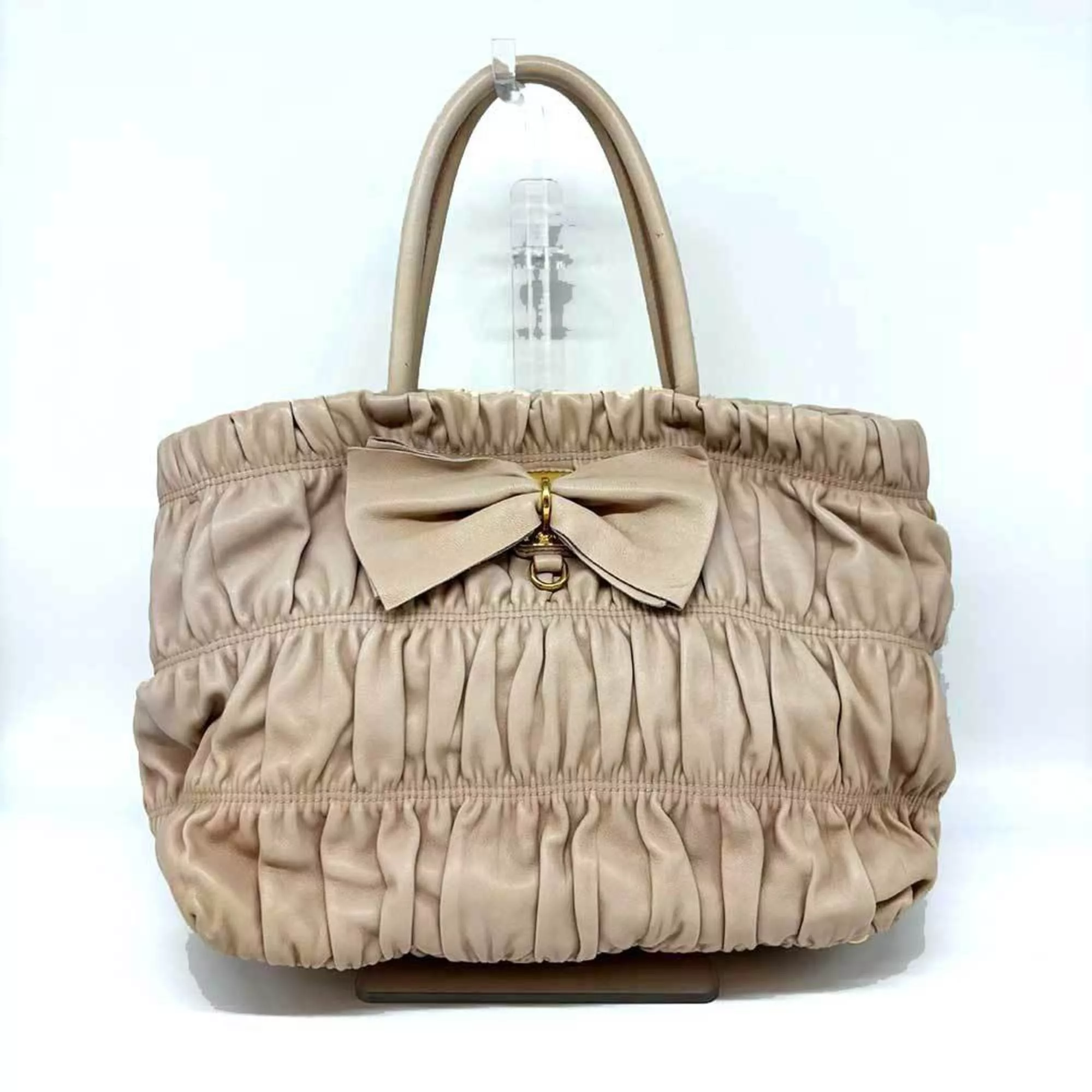 Prada Other Prada handbag ribbon nappa leather 2way BN1932 PRADA Beige