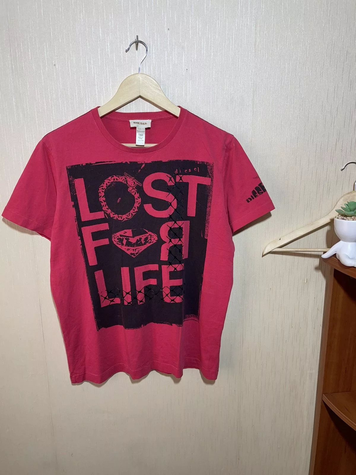 Diesel Short Sleeve T Shirts Diesel × Vintage Diesel vintage T shirt 90s Pink Streetwear