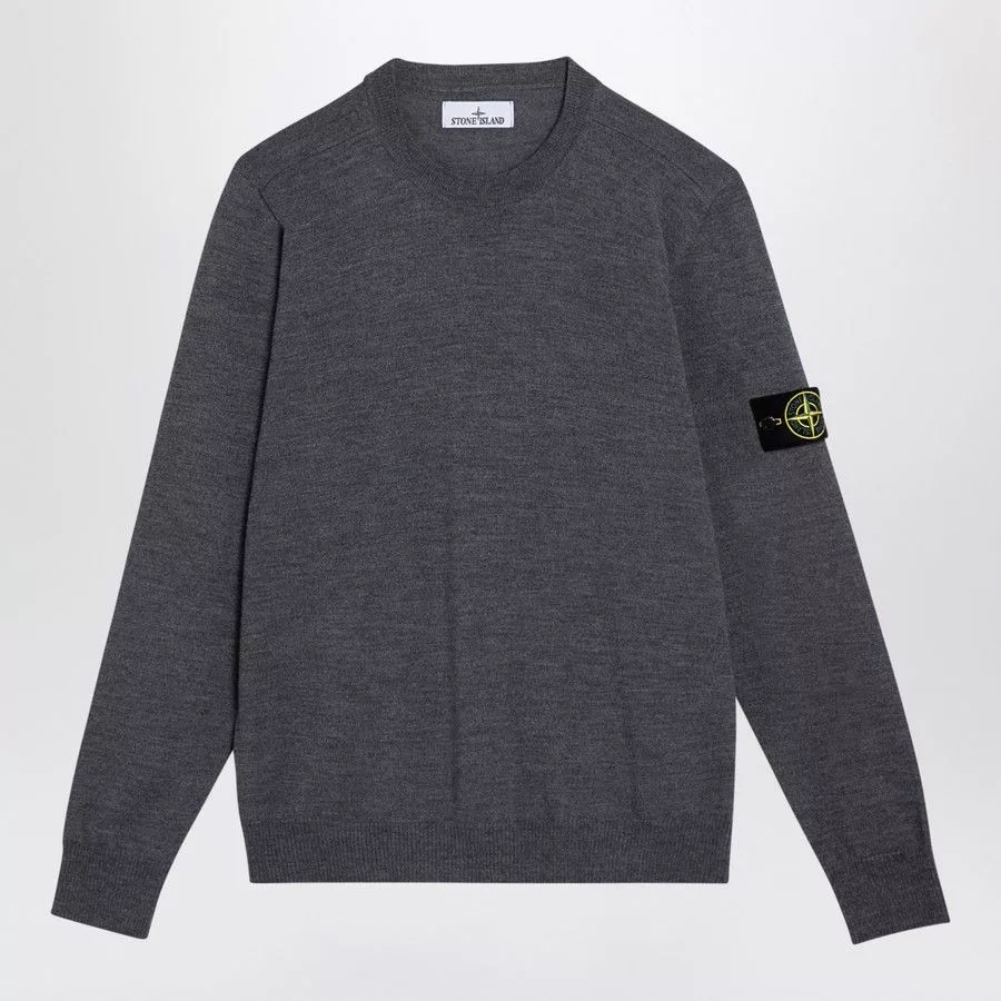 Stone Island Sweaters Knitwear Stone Island o1d2blof0624 Wool Crew-neck Sweater in Grey Gray