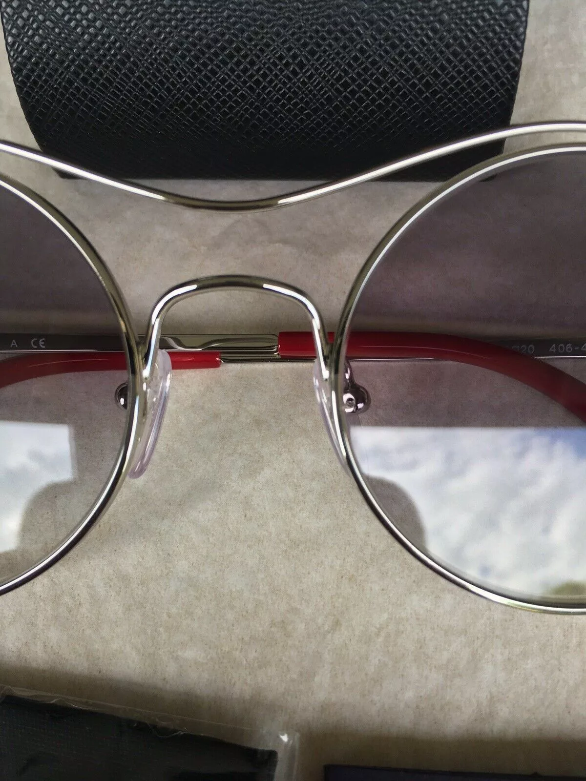 Prada Sunglasses PRADA Round Sunglasses SPR 55V Gray