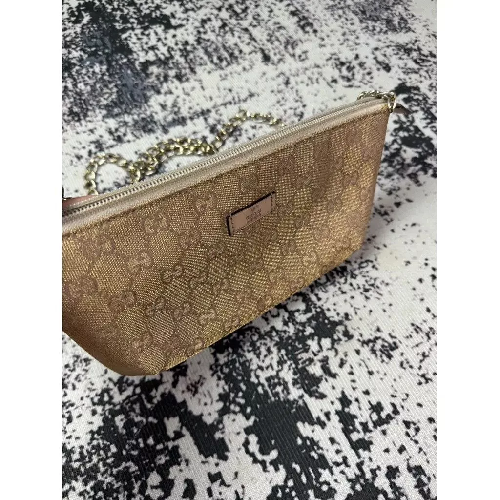 Gucci Shoulder Bags Gucci GG Pochette Monogram Bag Beige