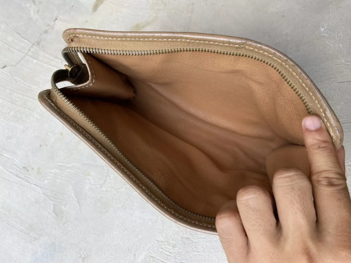 Celine Clutches Celine × Designer Auth Celine Macadam clutch Bag Brown Luxury
