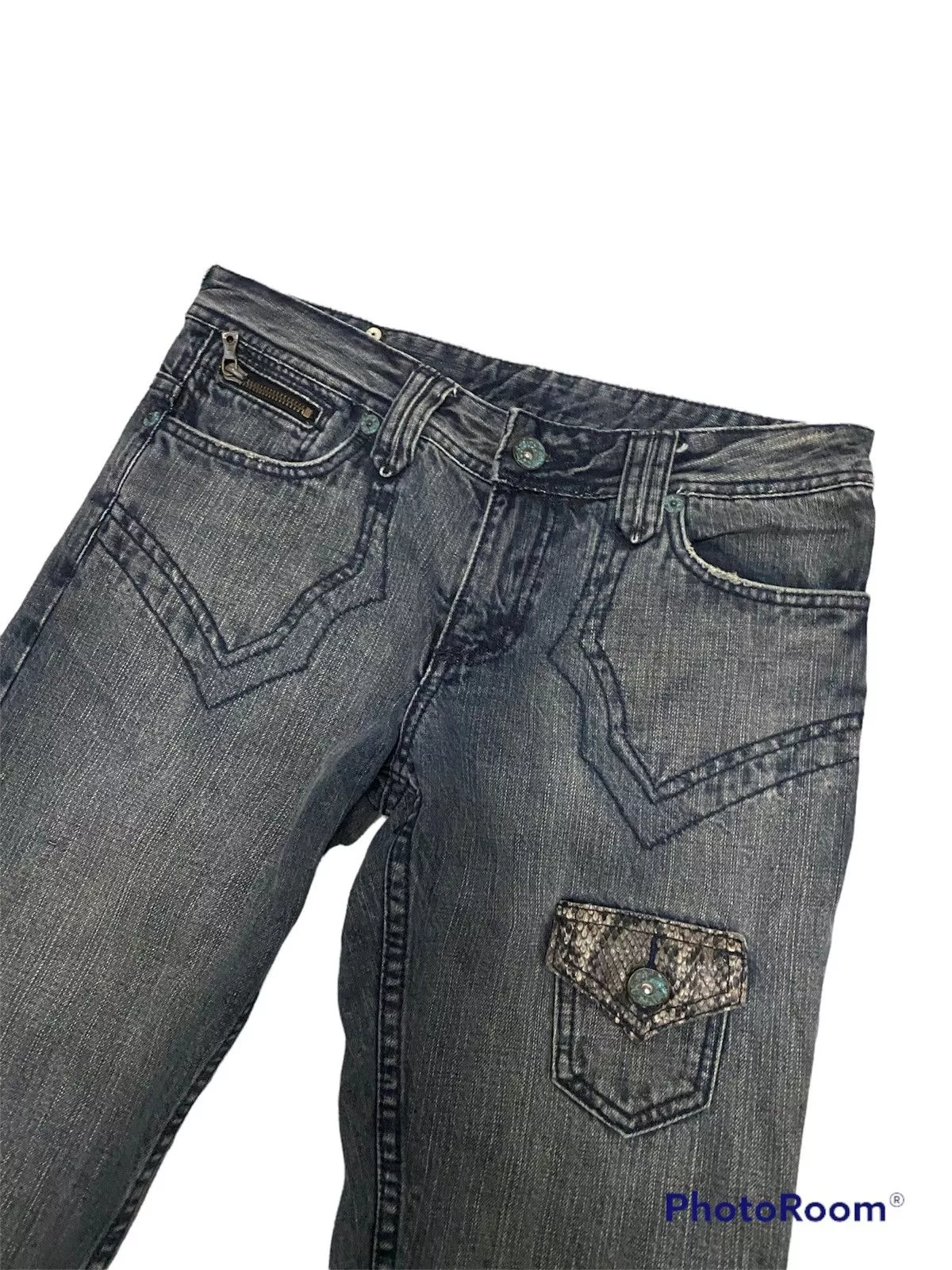 Vintage Denim Offer‼️Vintage Semantic Design Distressed Denim Jeans Blue