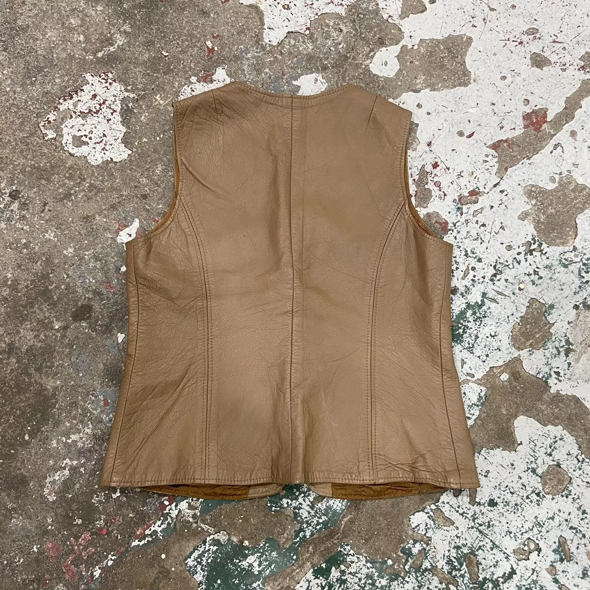 Vintage Vests Vintage Brown Leather Vest