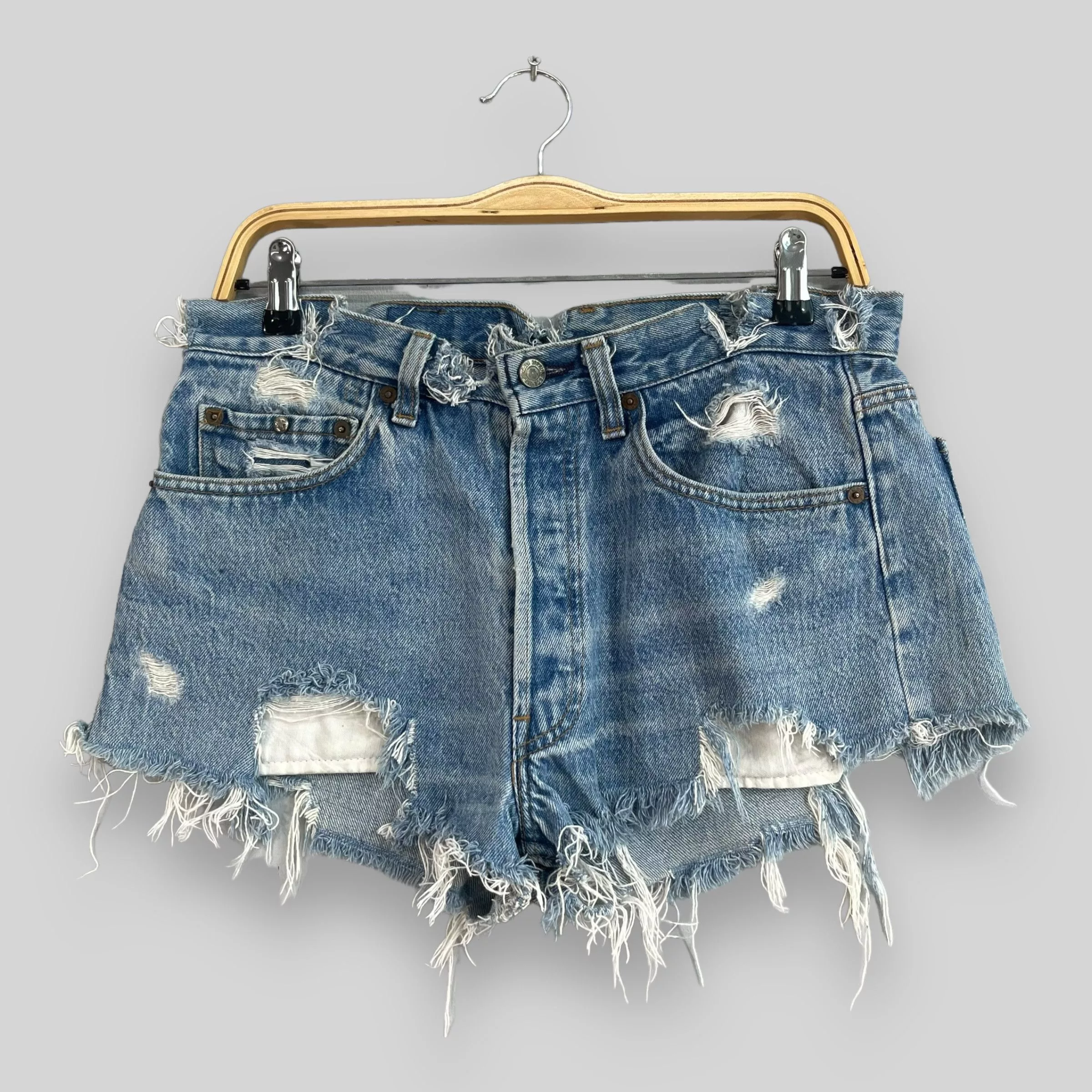 Levi's Shorts Levi's × Vintage W30 Vintage Distressed Levis 501 Cutoff Ripped Jeans Blue