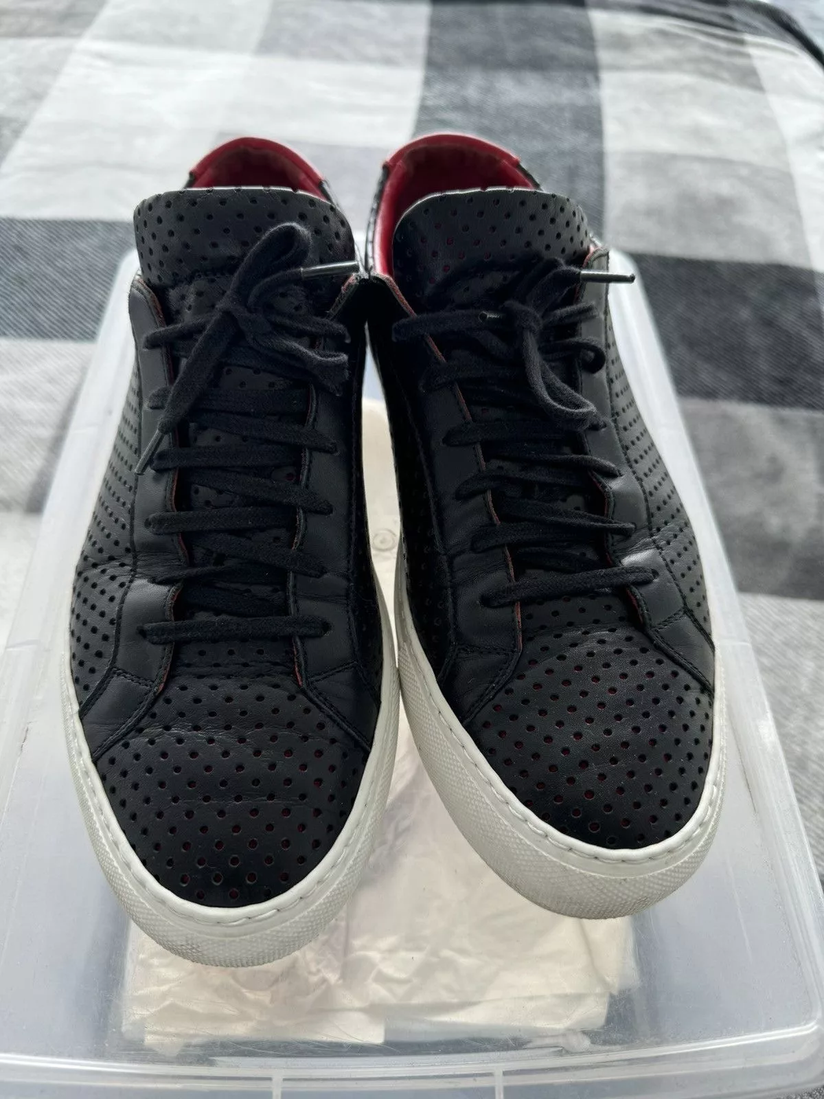 Common Projects Low Top Sneakers Common Projects Black Leather perforated Low top sz 41
