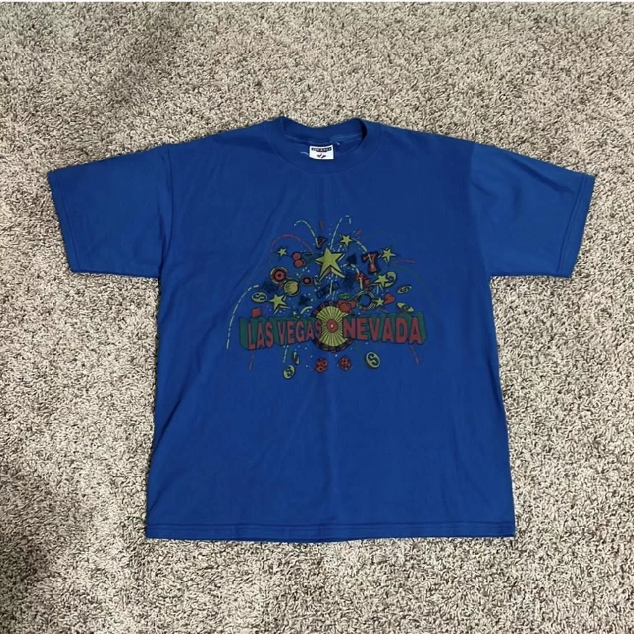 Jerzees Short Sleeve T Shirts Jerzees Boxy Fit Las Vegas Tee Blue