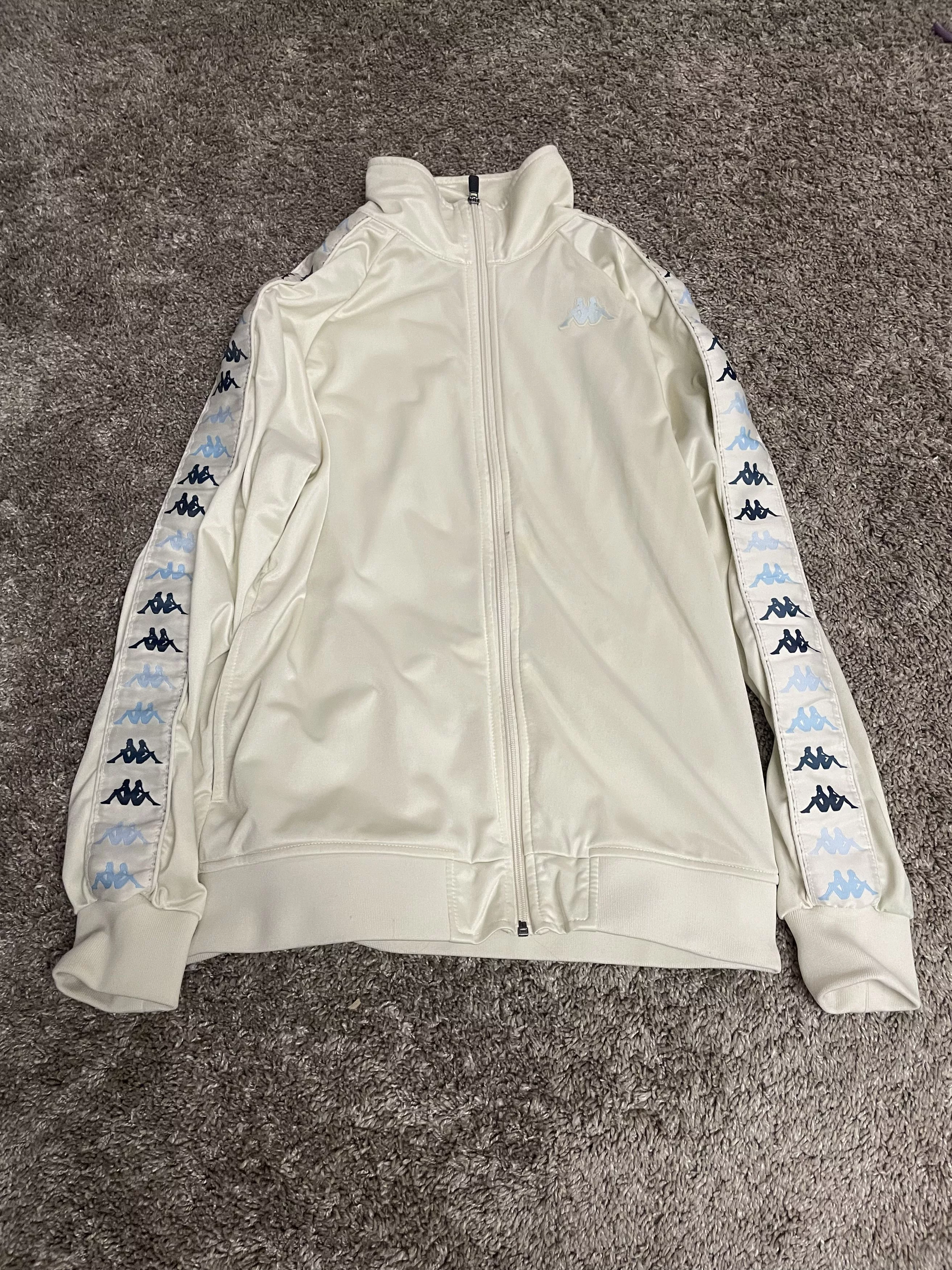 Kappa Light Jackets Mens Kappa Cream Reflective Track Jacket White