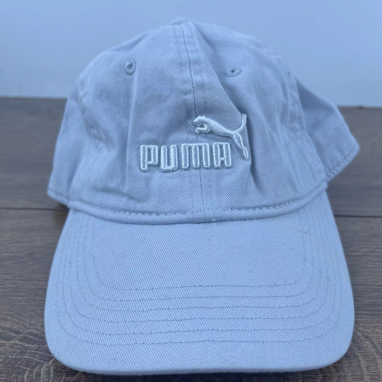 Puma Hats PUMA White Gray Hat PUMA Hat White Adjustable Hat White Adul