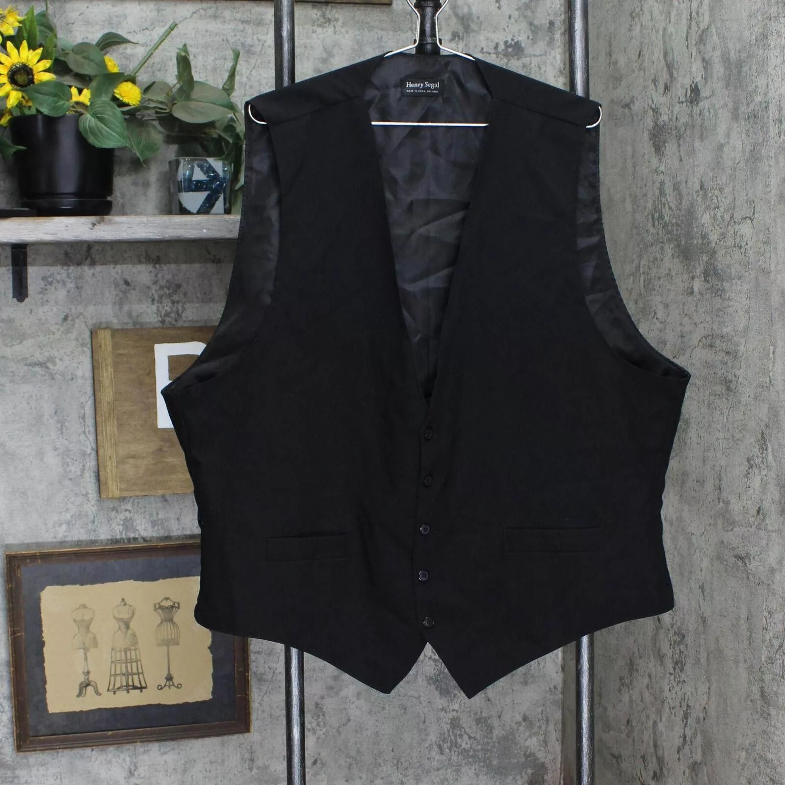 Designer Vests Designer Henry Seagal Tuxedo Serving Vest 166673dd49cbef Black 3XL