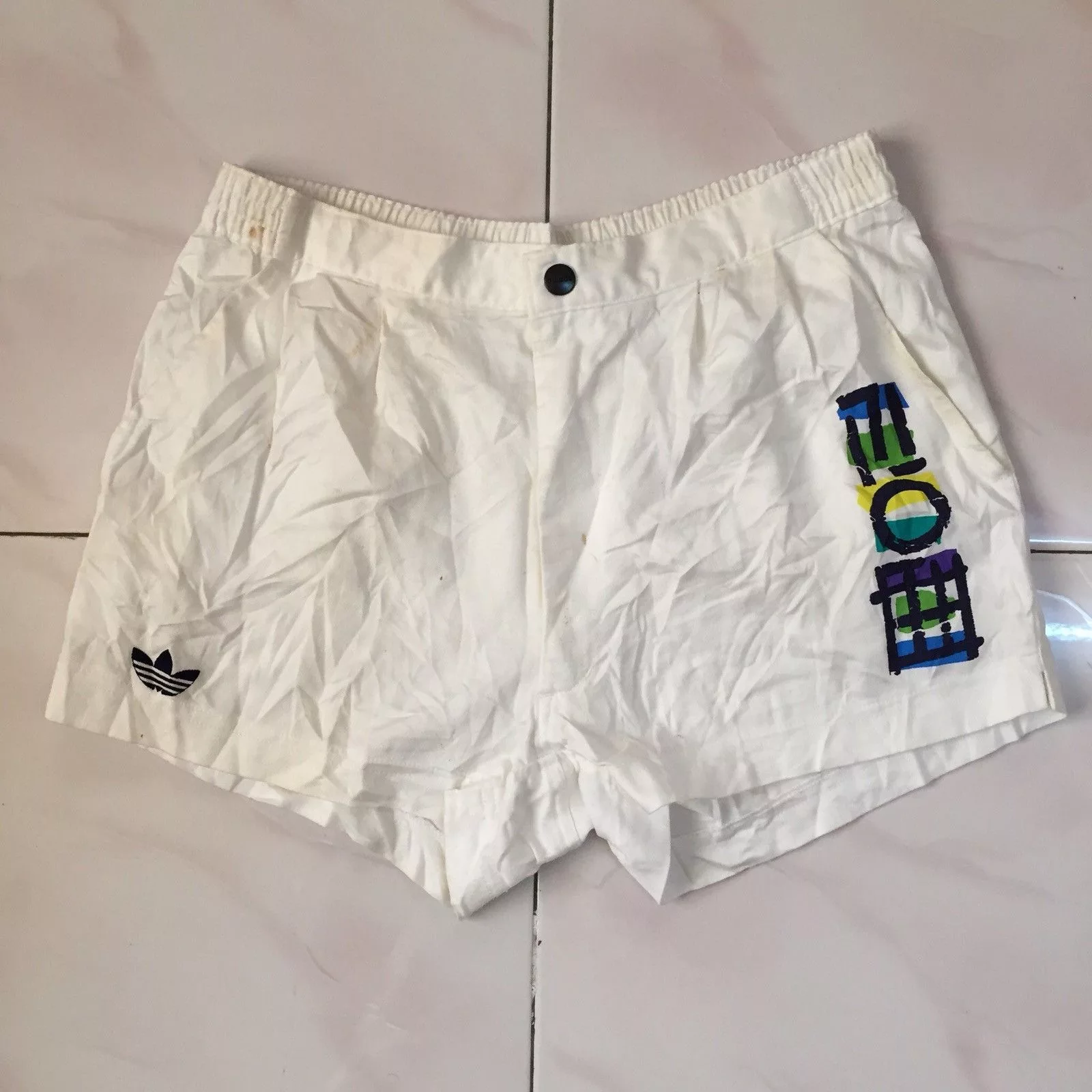Adidas Shorts Adidas × Vintage Adidas Three Stripes Short Pant White