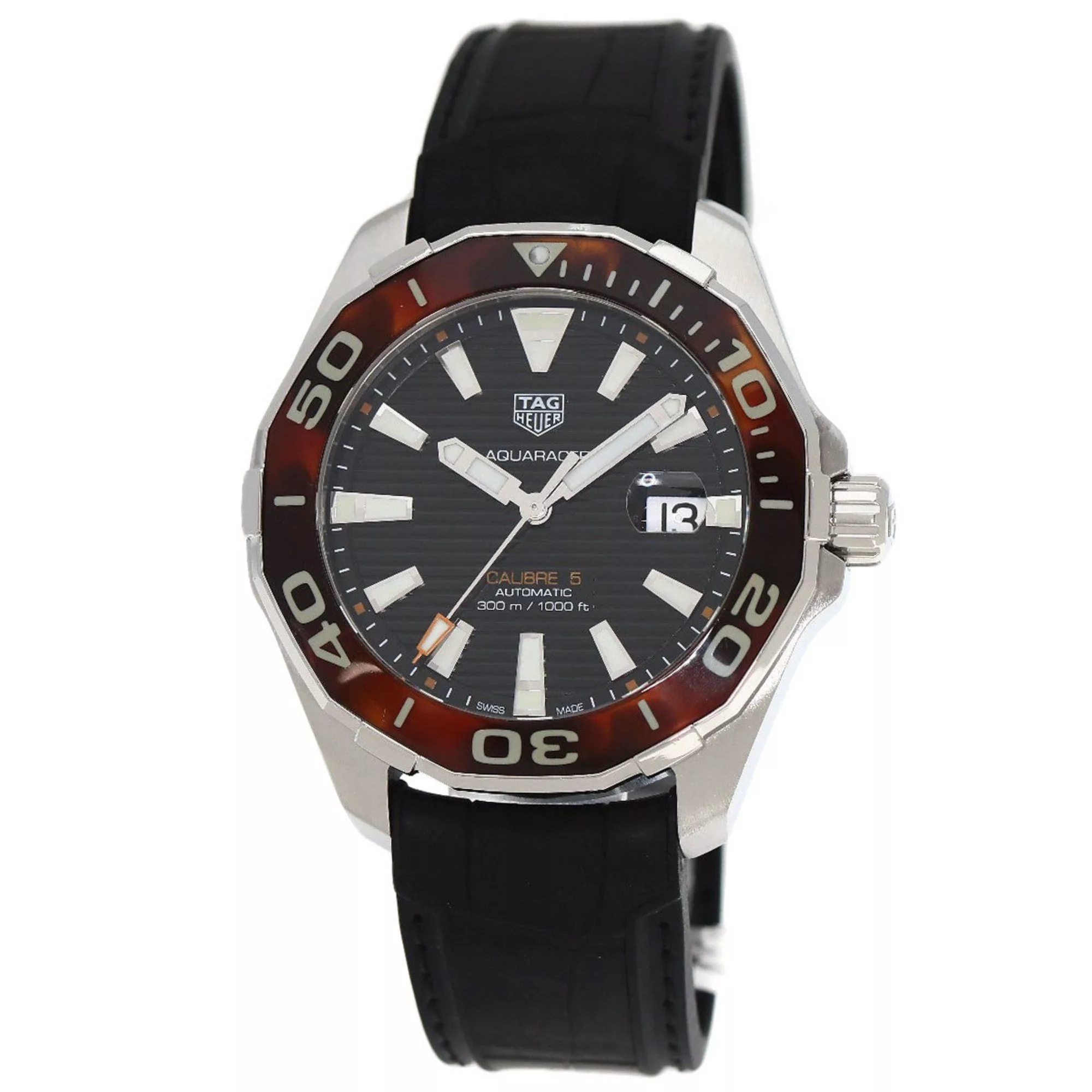 Tag Heuer Watches TAG Heuer WAY201N Aquaracer Calibre 5 Watch Stainless Steel Rubber Men's Black