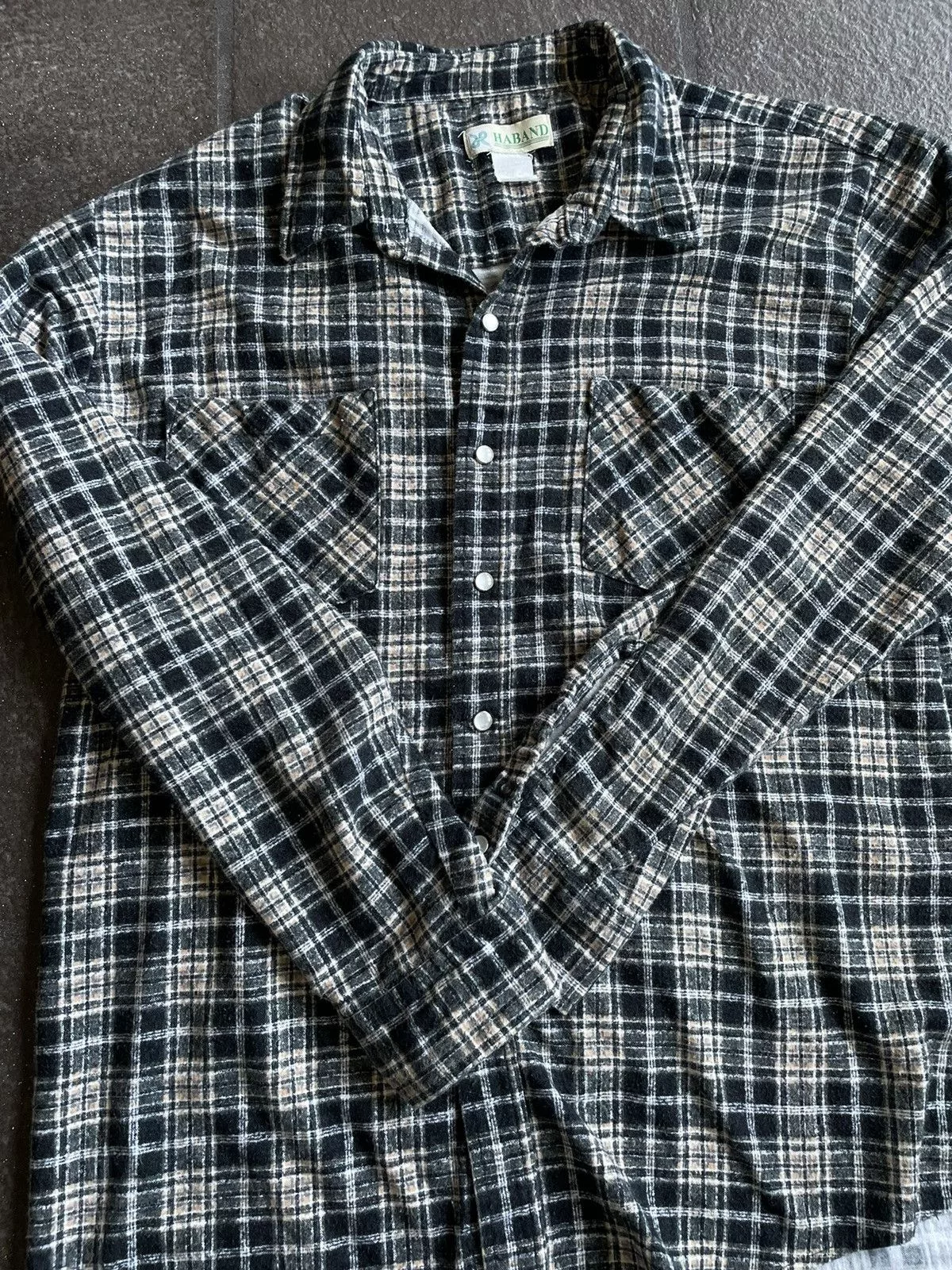 Haband Shirts Button Ups Vintage Haband Black Flannel