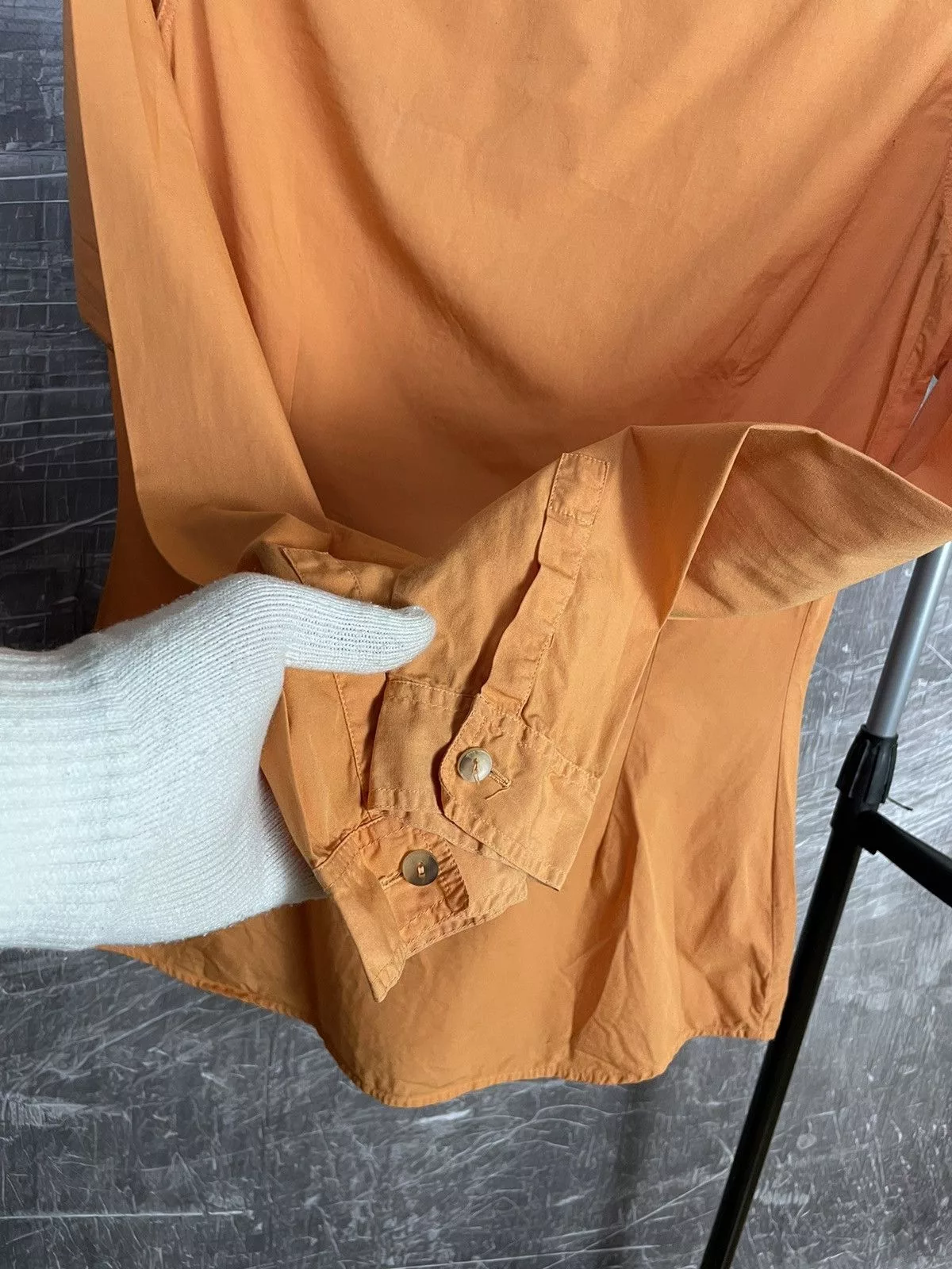 Marithe + Francois Girbaud Mini Dresses Marithe + Francois Girbaud × Vintage MARITHE FRANCOIS GIRBAUD VINTAGE POCKET DRESS SHIRT Y2K Orange Avant-Garde