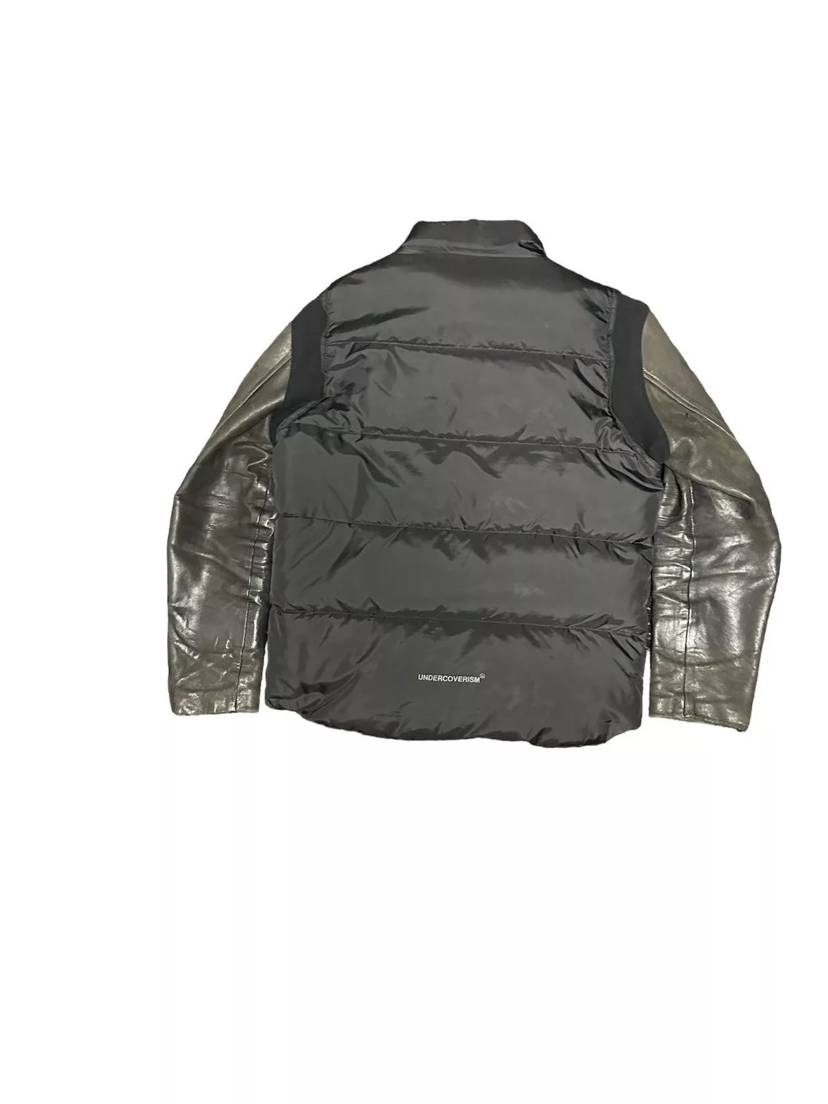 Undercover Heavy Coats Undercoverism black leather sleeve down jacket