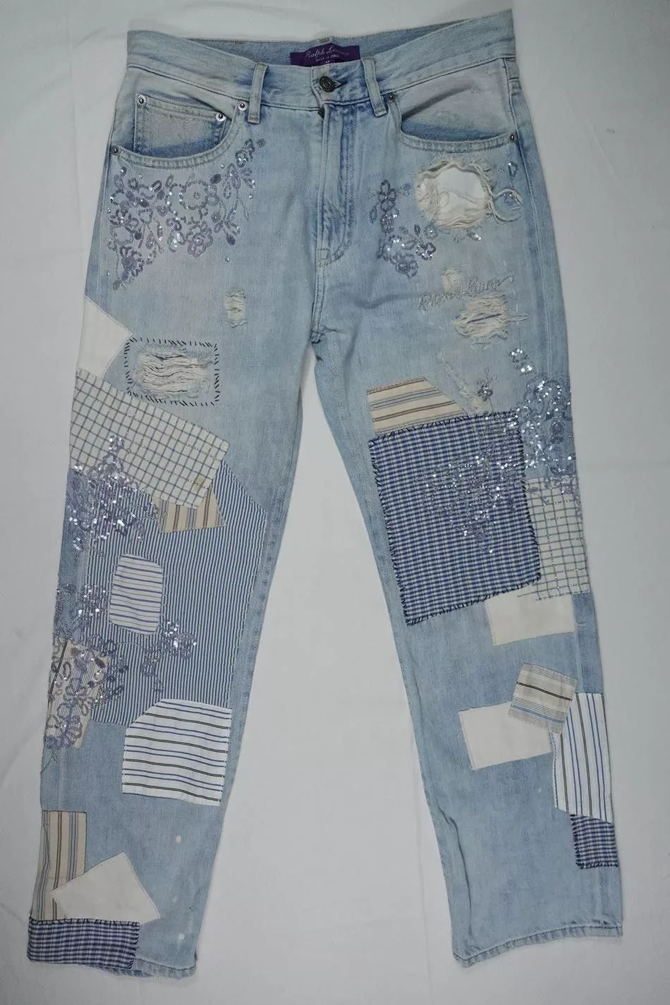 Ralph Lauren Purple Label Jeans Pants Denim Patchwork 27 Blue