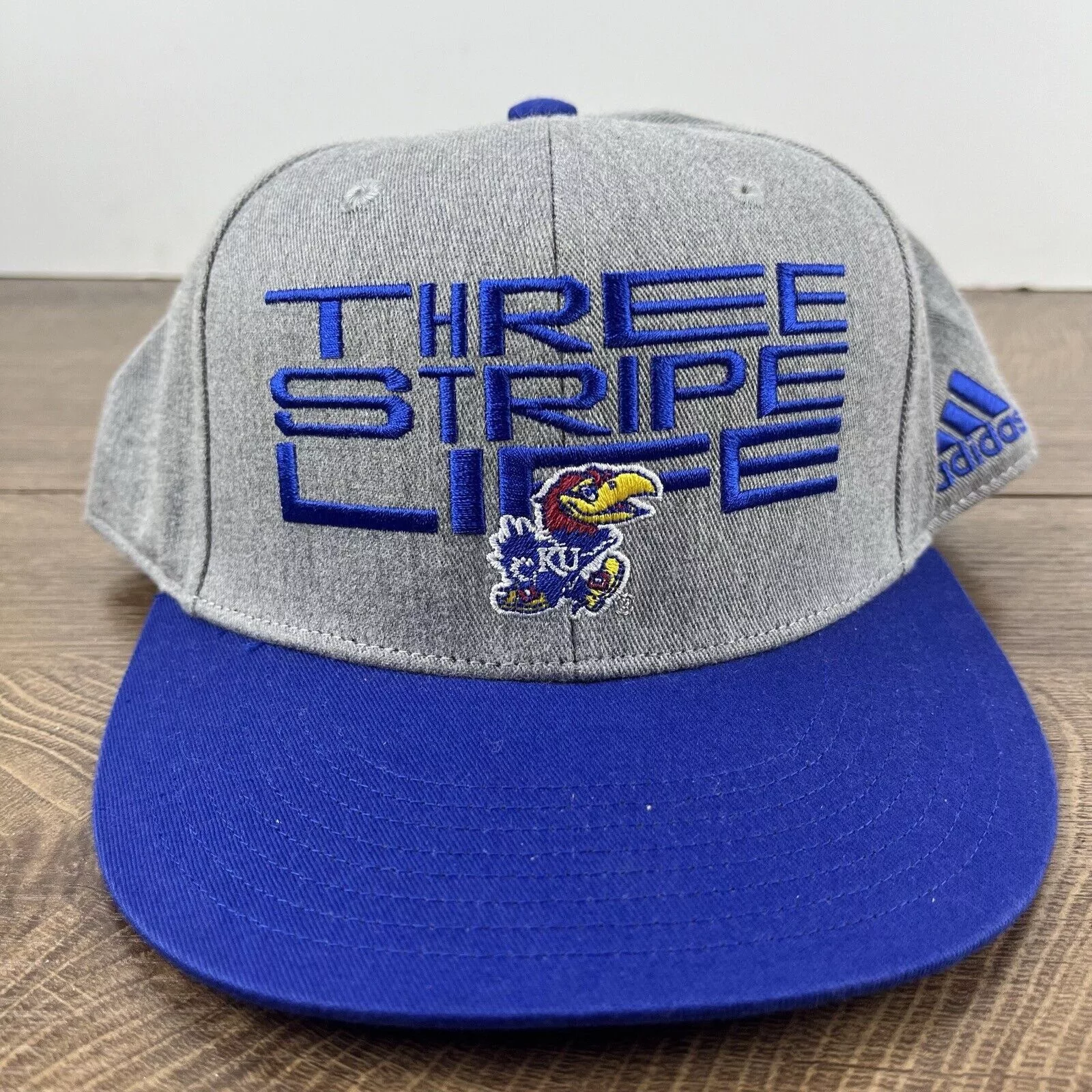 Adidas Hats Kansas Jayhawks Hat Adidas Three Stripe Hat Gray Cap Adjusta